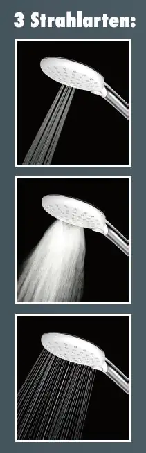 Primaster Handbrause 3 Strahlarten Water Flow quadratisch weiß wassersparend