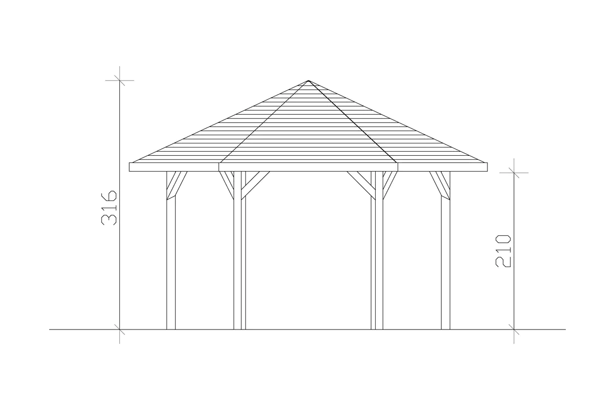 SKAN HOLZ Pavillon Nancy 3 Leimholz, lasiert in Weiß