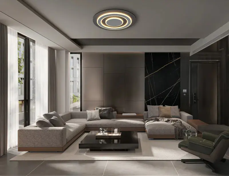 Globo Deckenleuchte Jayden 48 x 5,2 cm Ø x H anthrazit gebürstet warmweiß