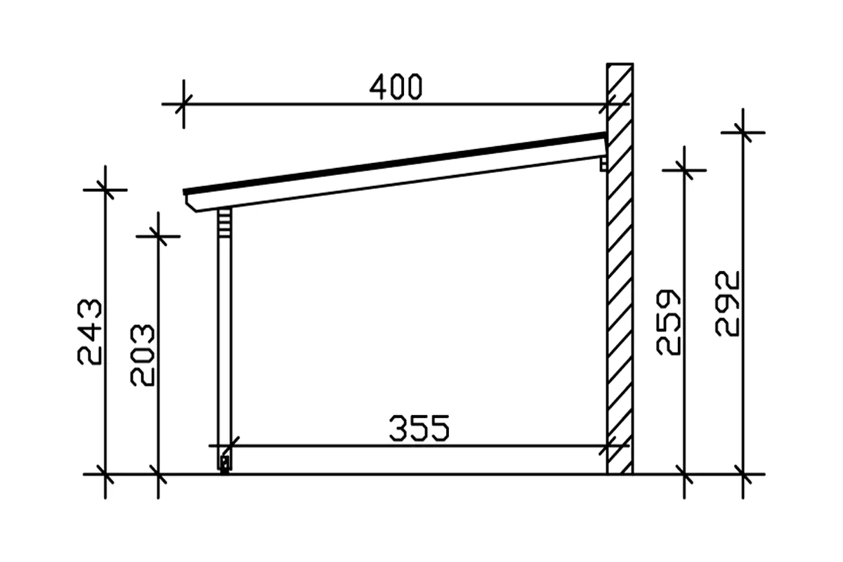 SKAN HOLZ Terrassenüberdachung Ancona 434 x 400 cm Leimholz