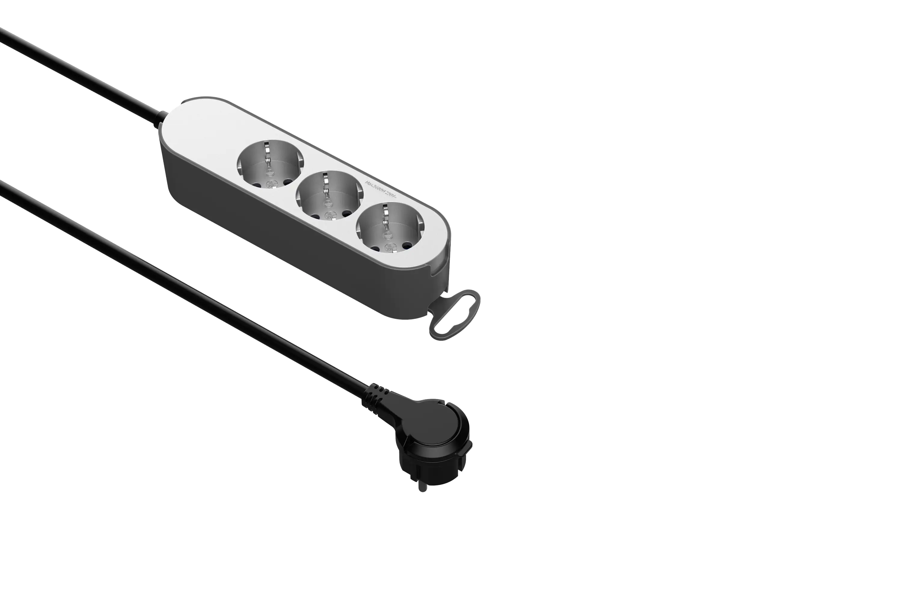 Unitec Steckdosenleiste 3-fach Greenline 1,8 m silber/anthrazit