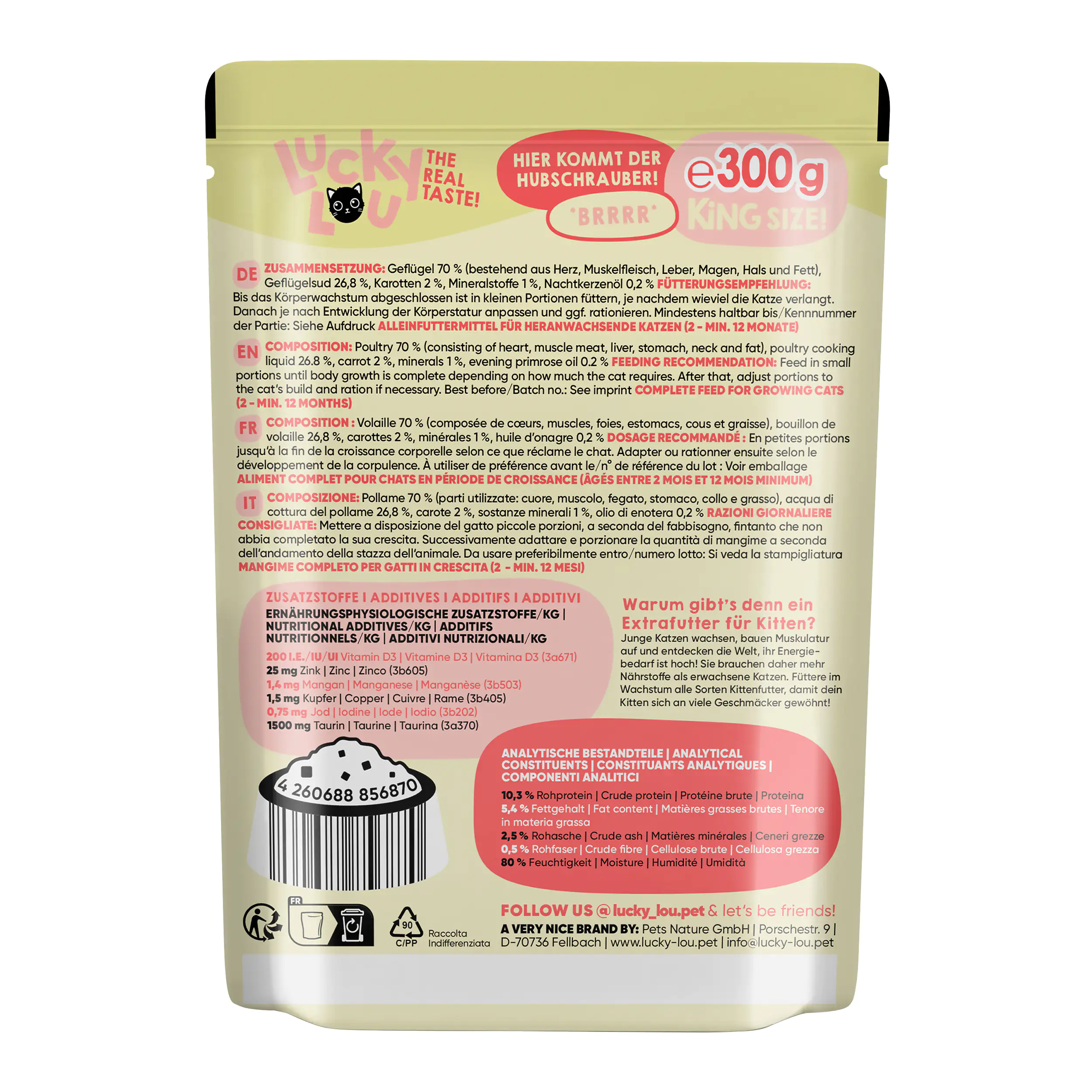 Lucky Lou Kittenfutter Geflügel 300 g Lucky Lou Kittenfutter Geflügel 300 g