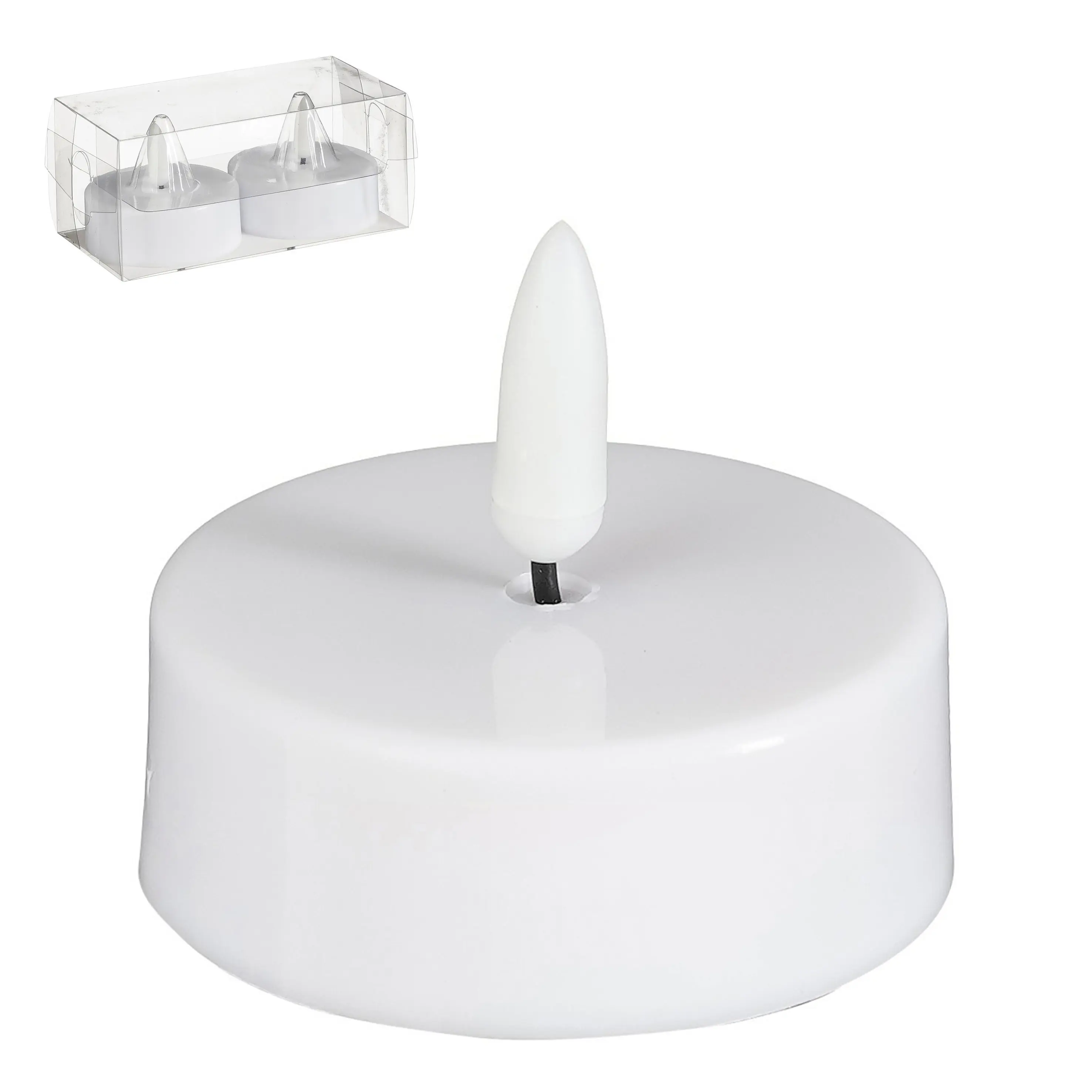 Mica Decorations LED Teelicht batteriebetrieben weiß Ø 6 x 5 cm warmweiß 2 Stück