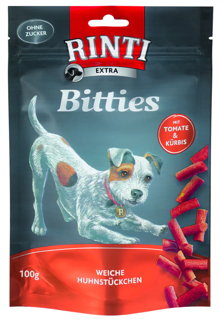 Rinti Extra Bitties Hundesnack 100 g Huhn, Tomate & Kürbis