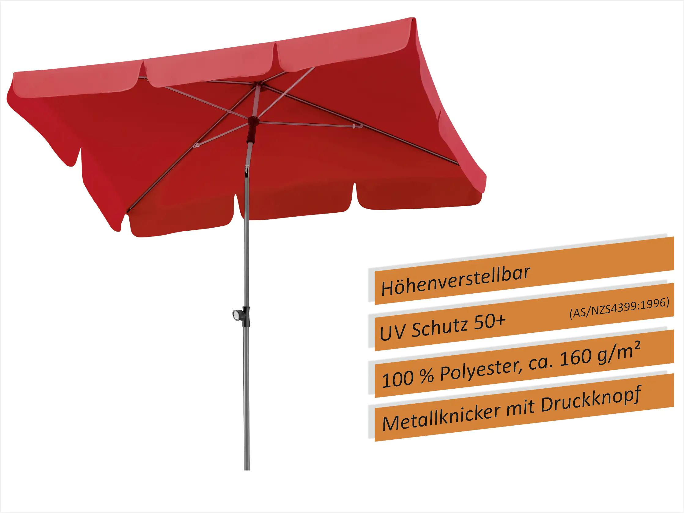 4000570718776_2283505 Schneider Sonnenschirm Locarno rot 180 x 120 cm