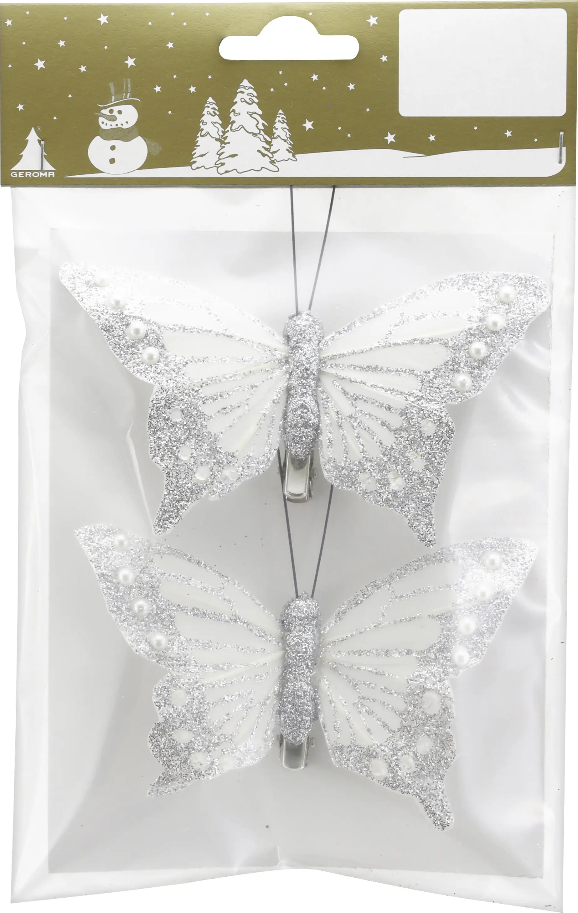 Dekofigur Schmetterling aus Kunststoff 10,5 x 7 cm silber