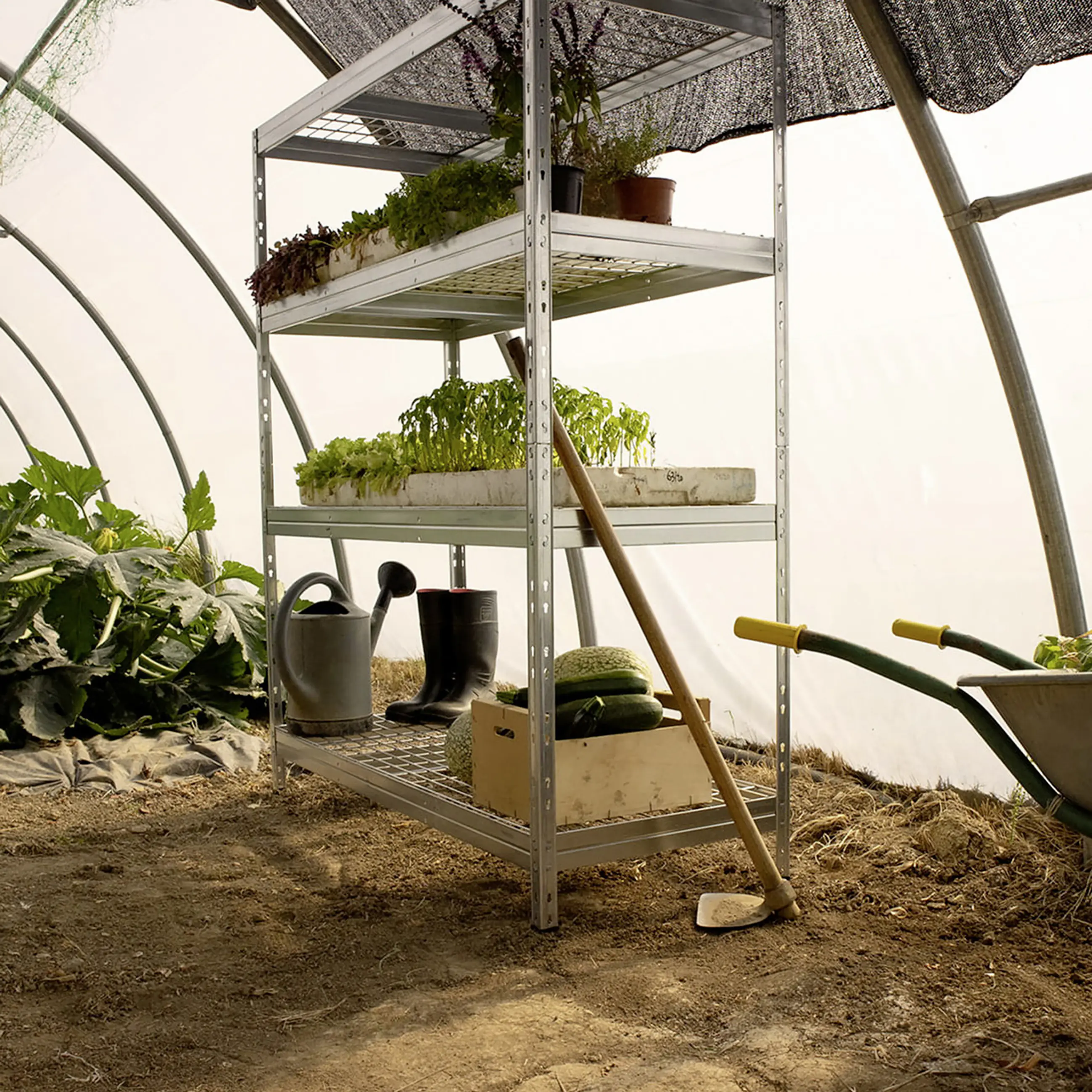 Ar Shelving Schwerlastregal Rivet Wire verzinkt 180 x 150 cm 4 Stahlgitterböden 1000 kg