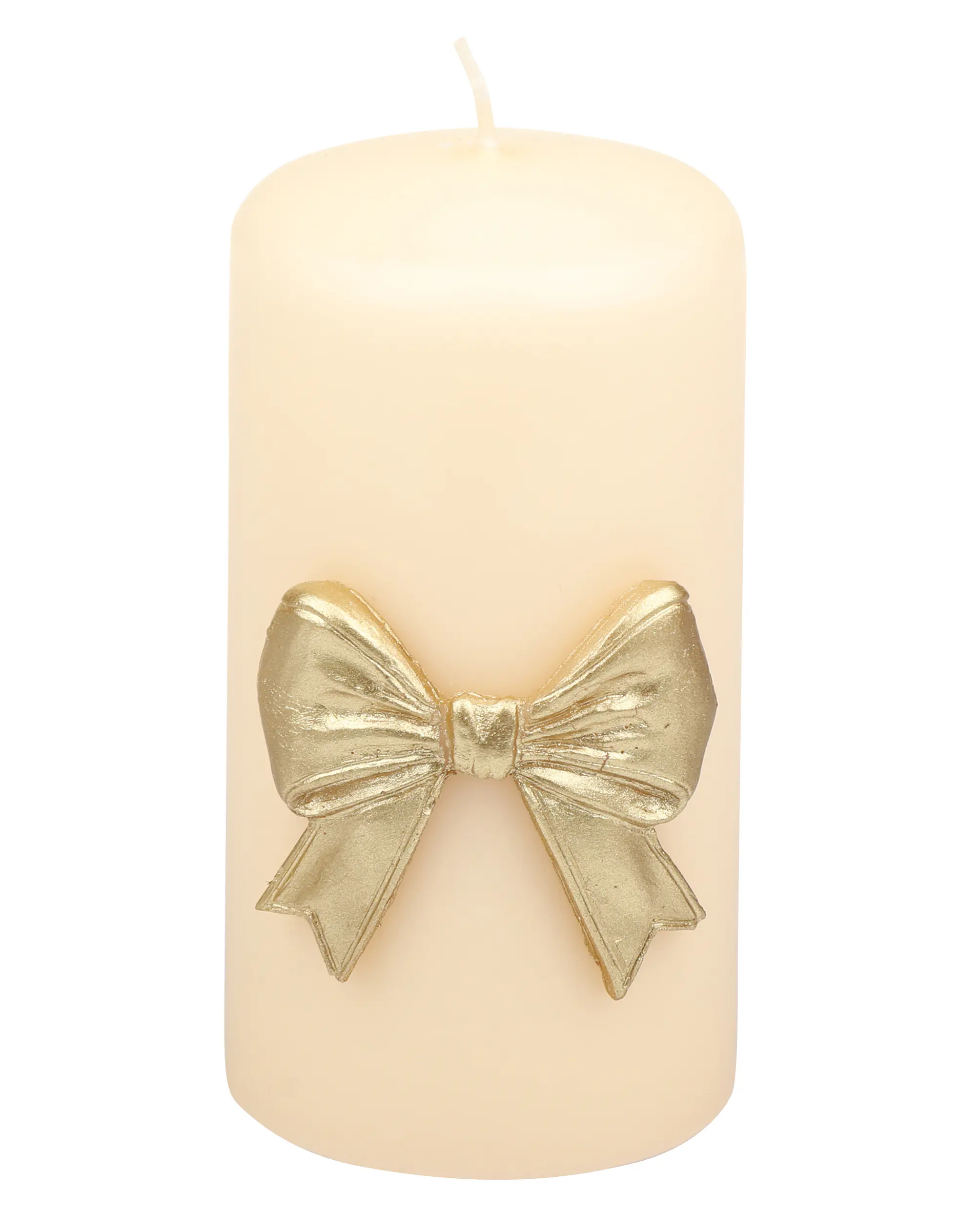 Steinhart Stumpenkerze Goldmasche Ø 5,7 x 11 cm creme      
