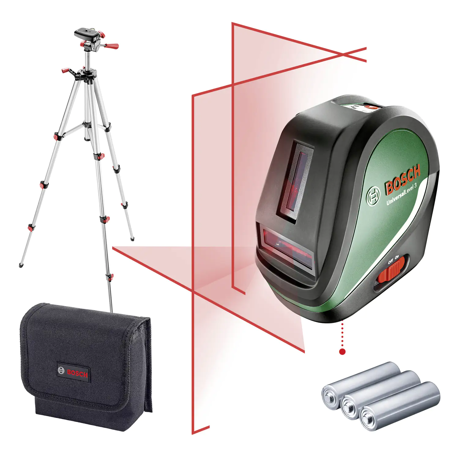 Bosch Kreuzlinienlaser UniversalLevel 3 Basic inkl. Batterien Bosch Kreuzlinienlaser UniversalLevel 3 Basic inkl. Batterien