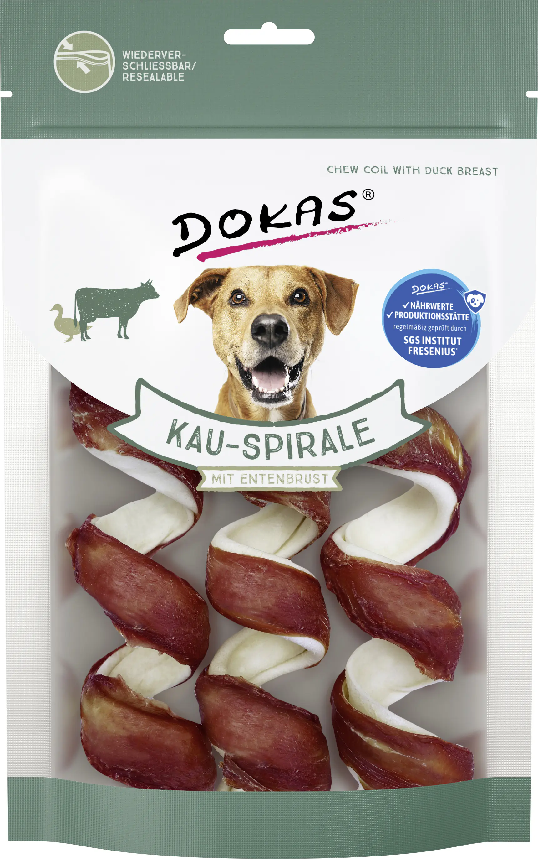 Dokas Kau-Spirale mit Entenbrust 110 g, 3 Stück