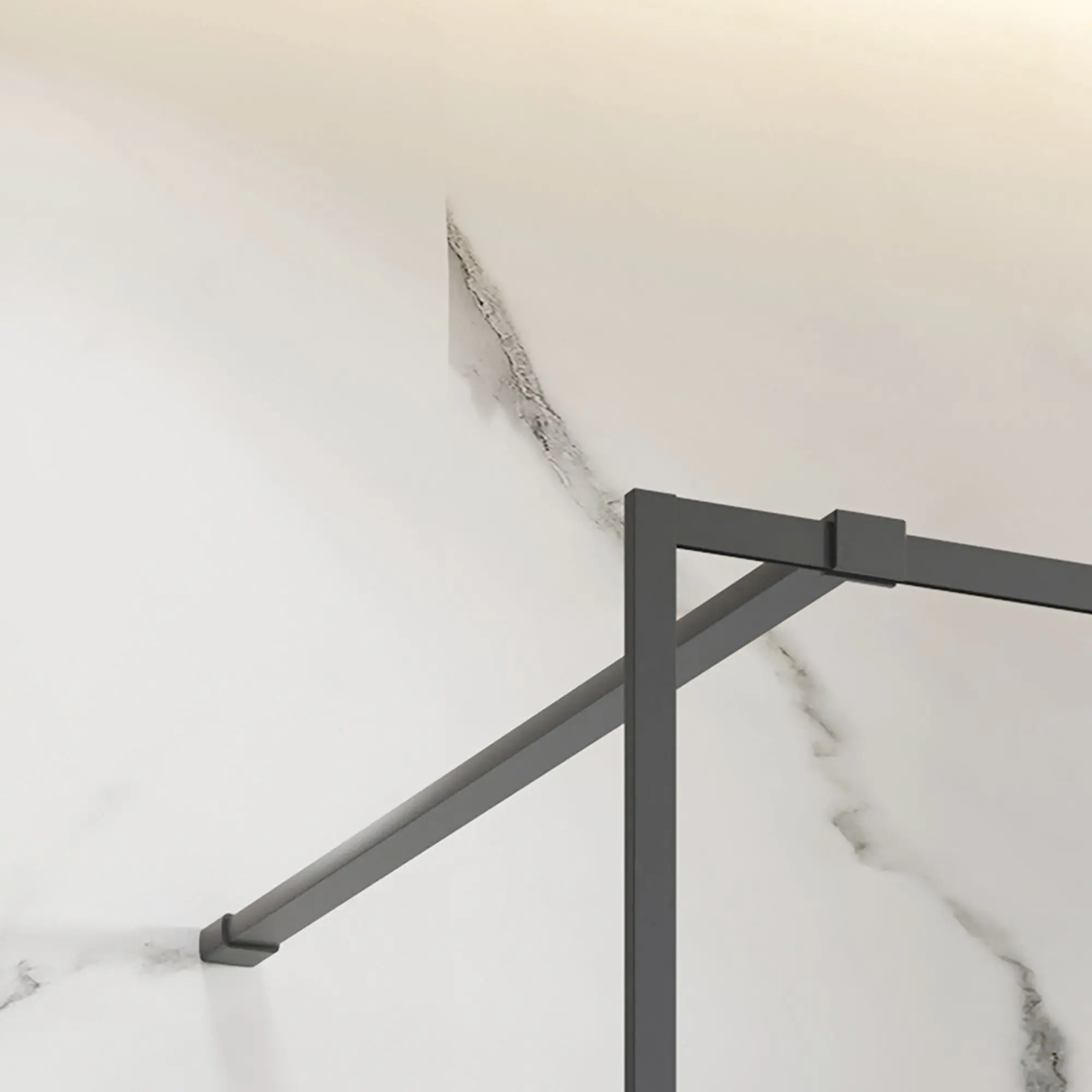 Schulte Duschwand Walk In Trend 2.0 140 x 200 cm schwarz matt klar