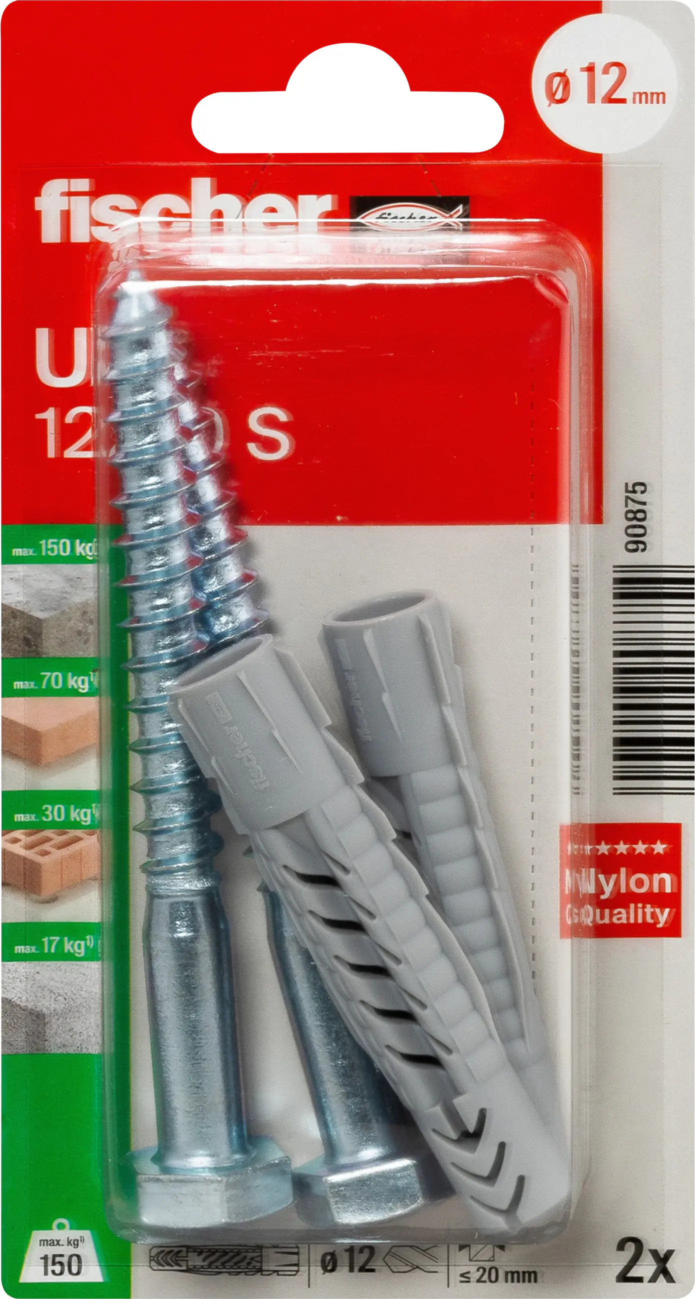 Fischer Universaldübel UX 14 x 70 mm mit Schraube - 2 Stück