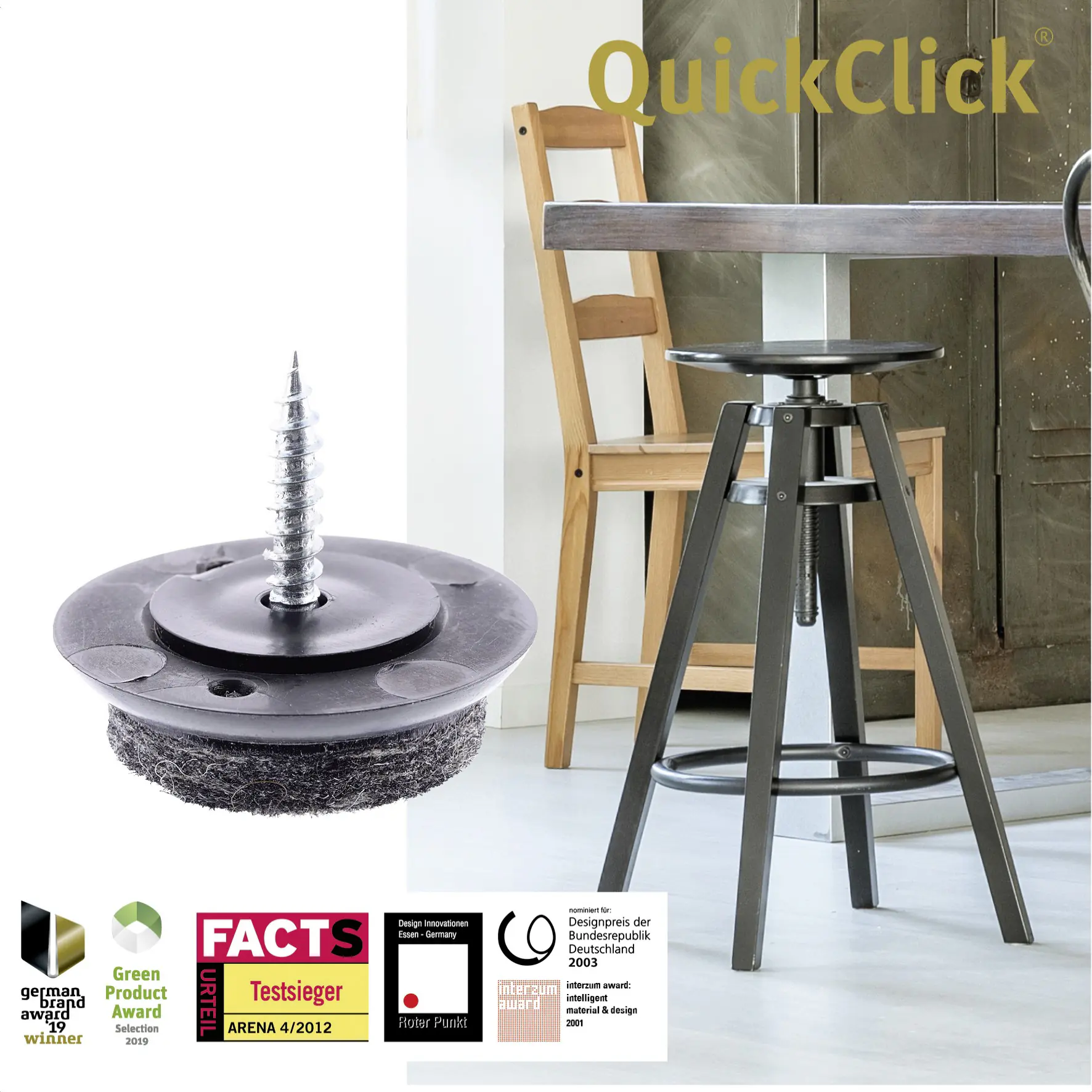 Wagner Möbelgleiter zum Anschrauben Ultrasoft grau schwarz Ø 25 mm - 4 Stück  Wagner Möbelgleiter zum Anschrauben Ultrasoft grau schwarz Ø 25 mm - 4 Stück