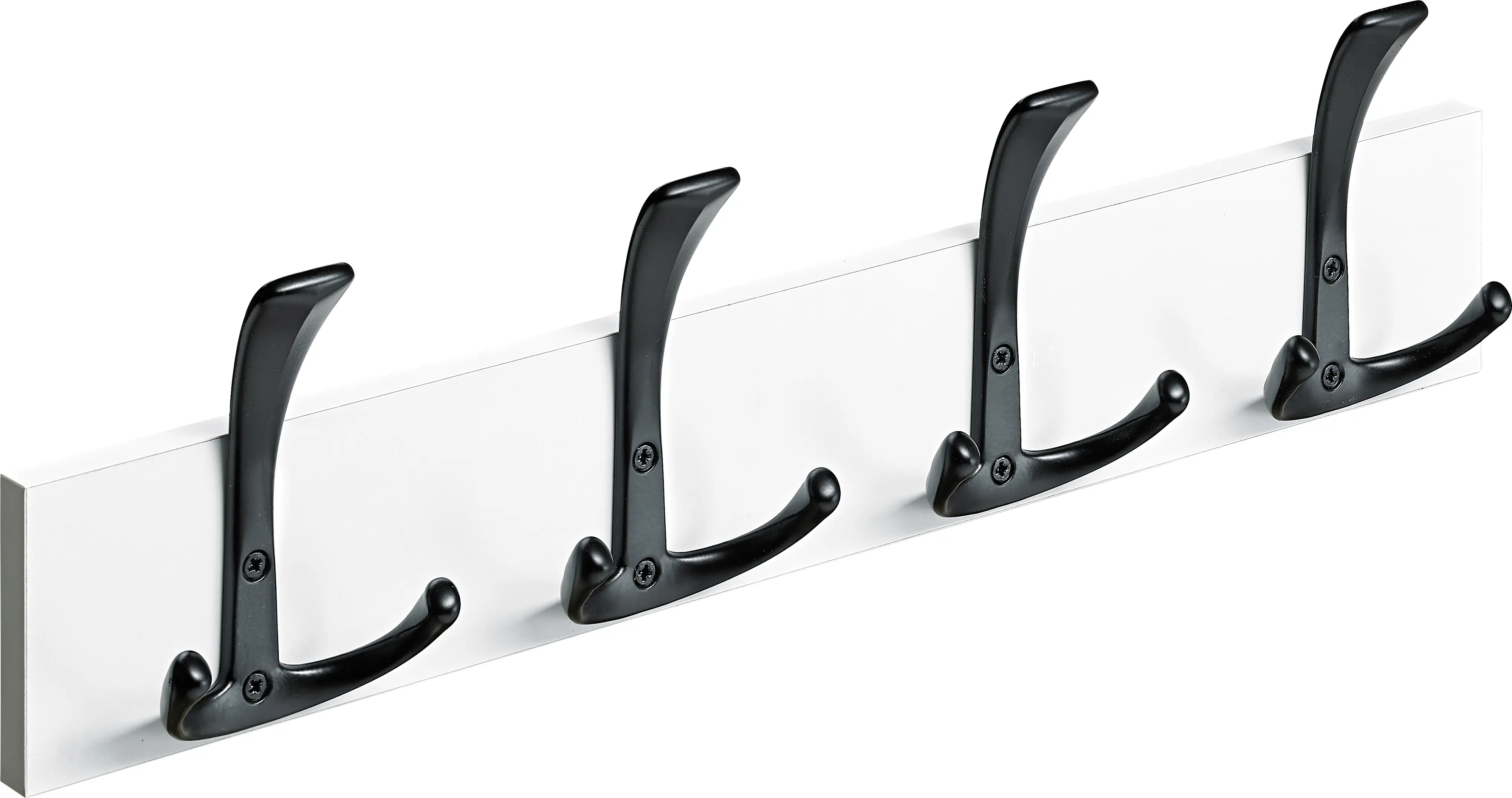 Hettich Garderobenleiste 4 Haken Holz 50 x 13,5 x 5,3 cm weiß-schwarz Hettich Garderobenleiste 4 Haken Holz 50 x 13,5 x 5,3 cm weiß-schwarz