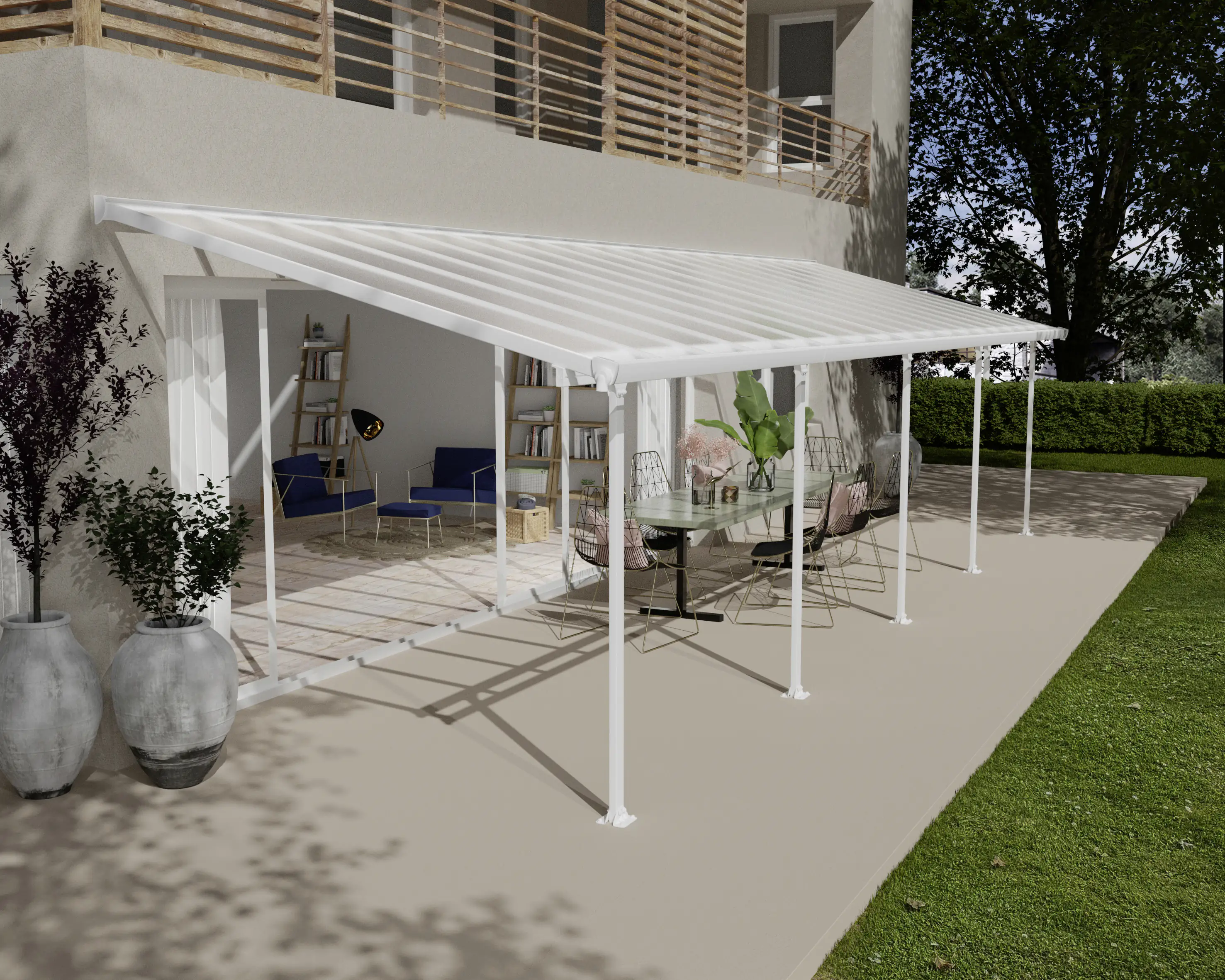Canopia Terrassenüberdachung Feria 971 x 294 cm weiß Canopia Terrassenüberdachung Feria 971 x 294 cm weiß