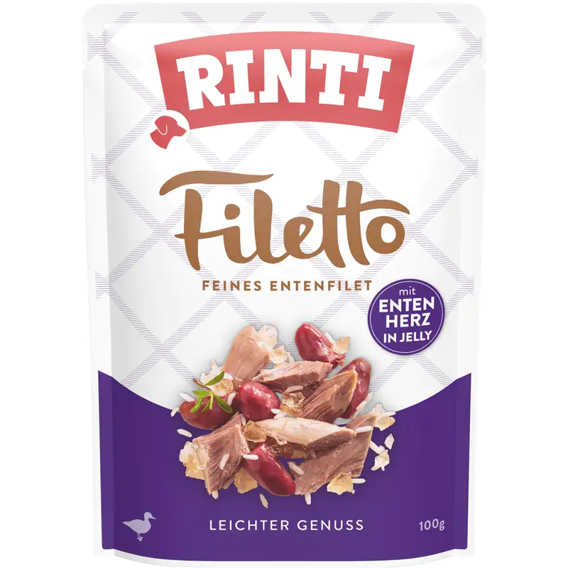 Rinti Filetto Hundenassfutter Adult 100 g Jelly Ente & Entenherz
