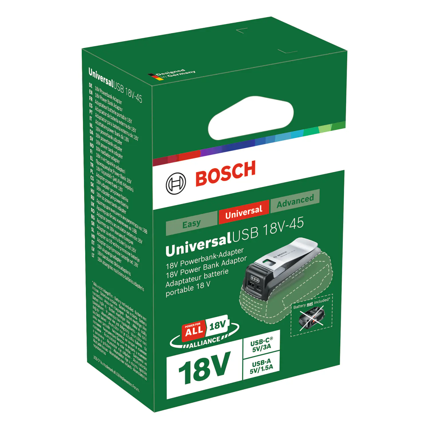 Bosch Powerbank-Adapter UniversalUSB 18V-45 Bosch Powerbank-Adapter UniversalUSB 18V-45