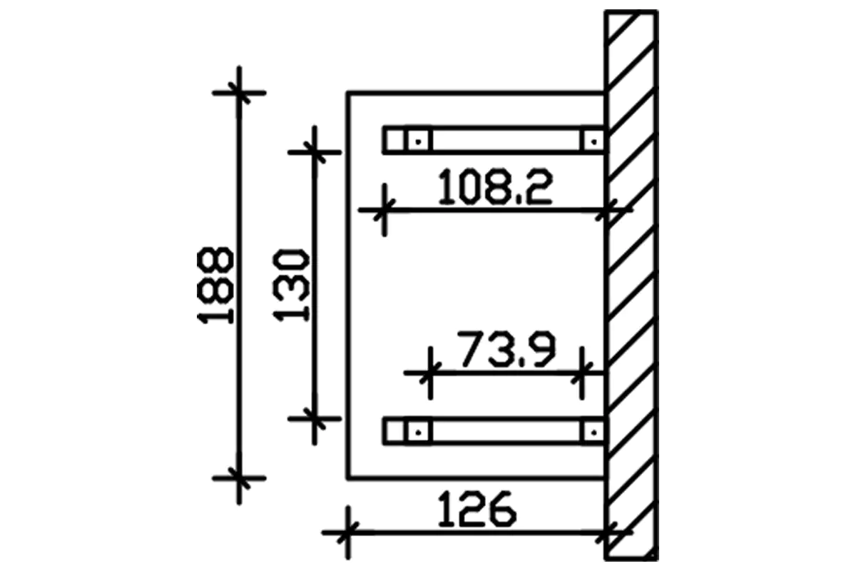 SKAN HOLZ Vordach Wesel Typ 4 188 x 126 cm, lasiert in Schiefergrau