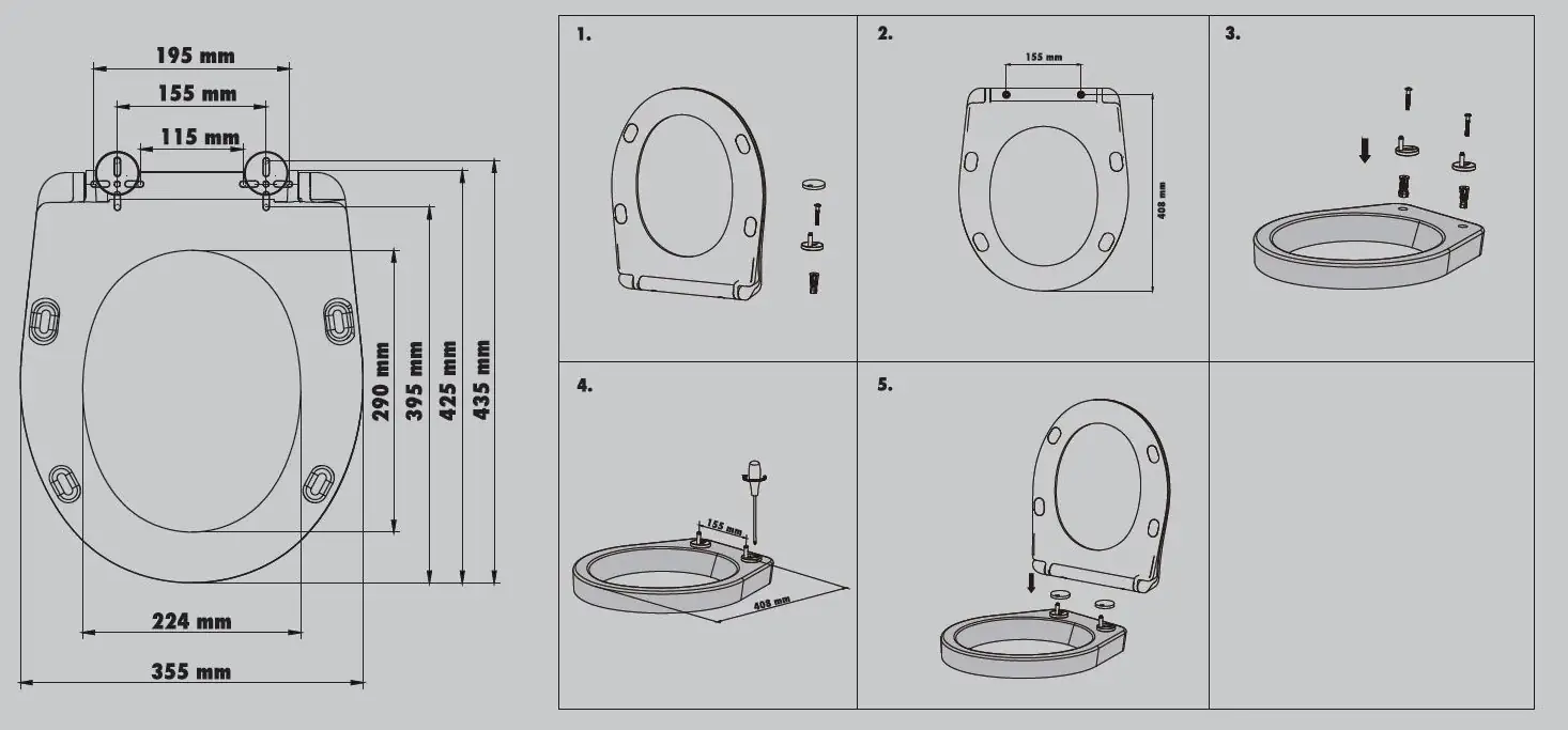 Primaster WC-Sitz mit Absenkautomatik Meer weiß