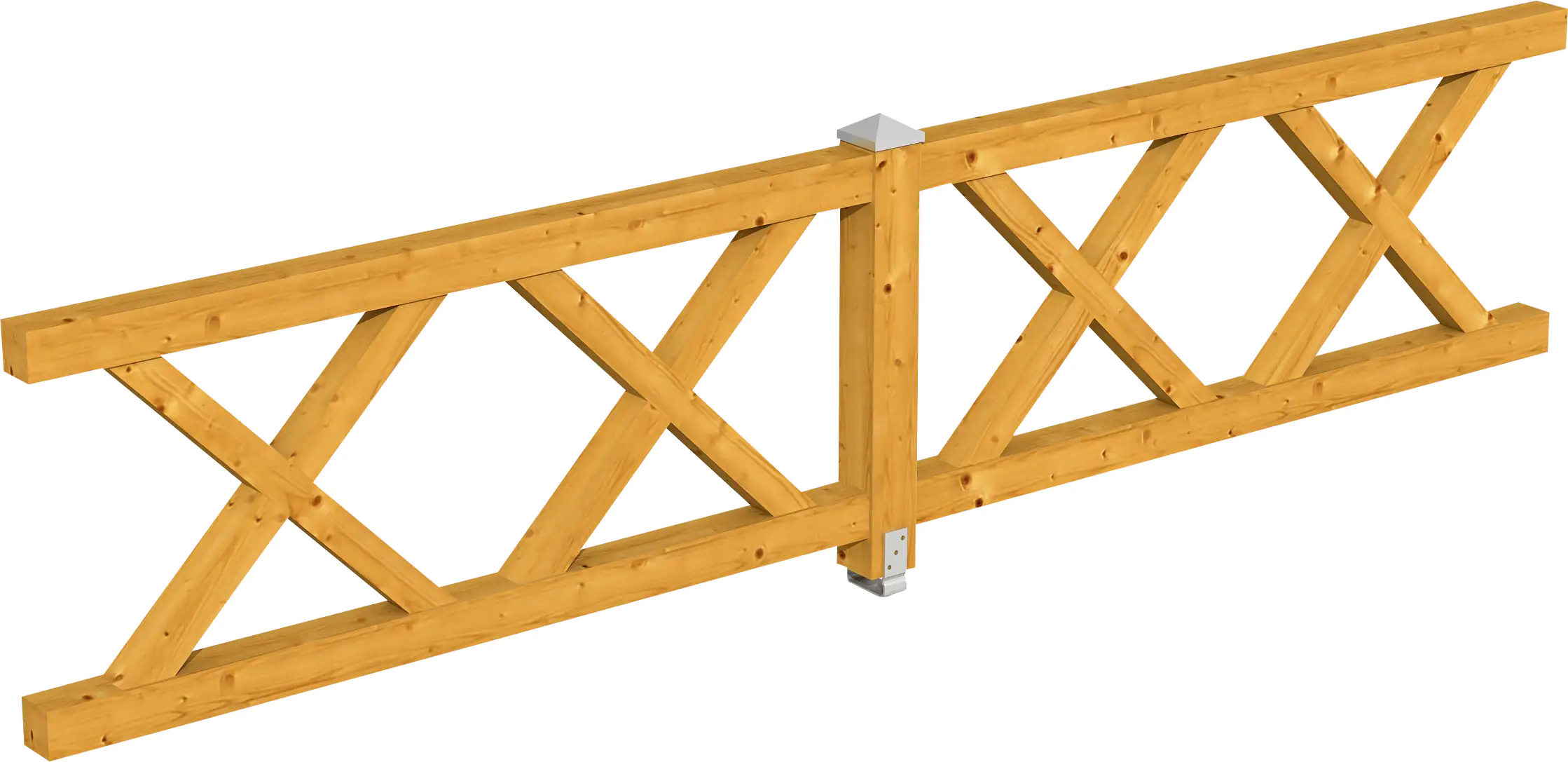 SKAN HOLZ Brüstung Andreaskreuz 400 x 84 cm, Fichte, lasiert in Eiche hell