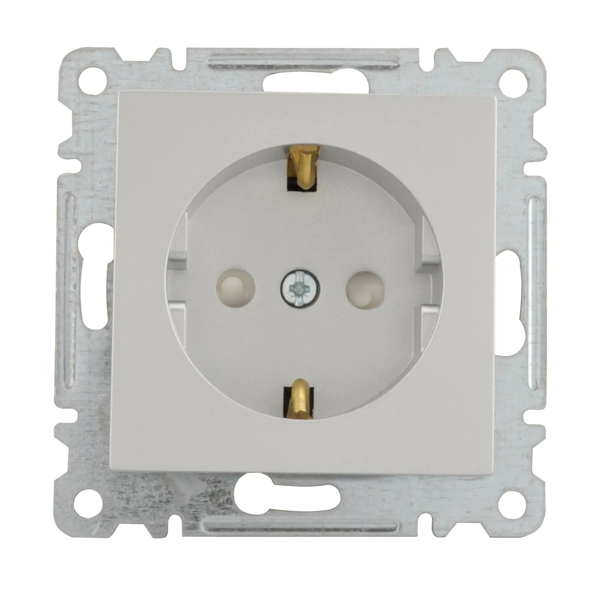 Unitec Steckdose mit Berührschutz silber, Serie Karea Unitec Steckdose mit Berührschutz silber, Serie Karea