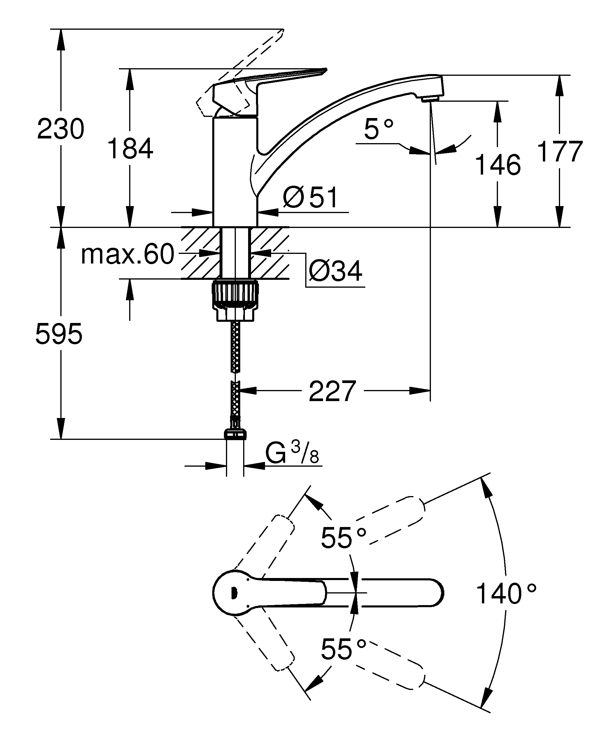 4005176635823_2625646 Grohe Quickfix Küchenarmatur Start chrom