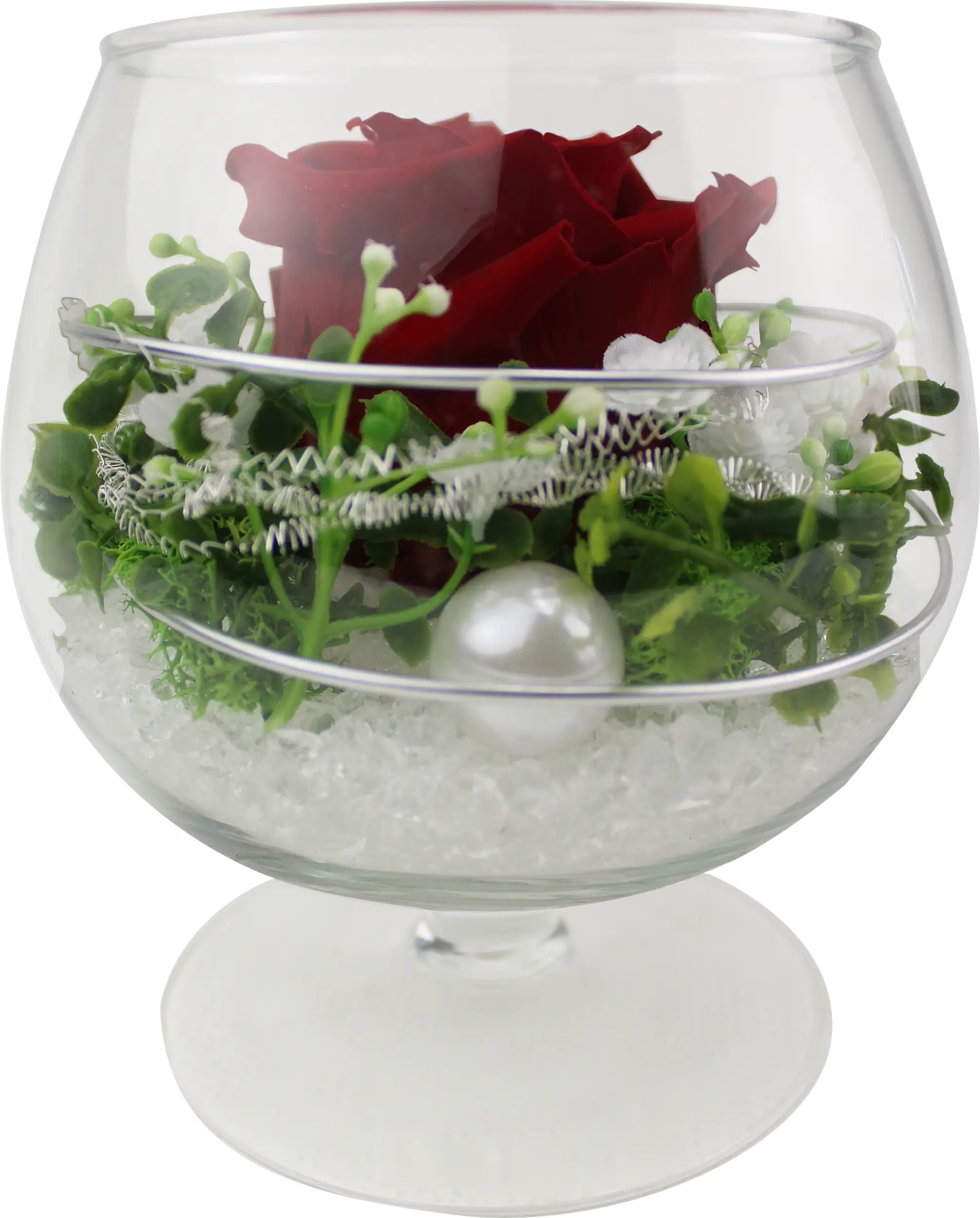 Arrangement Langzeitrosen "Long Life" im Glaspokal