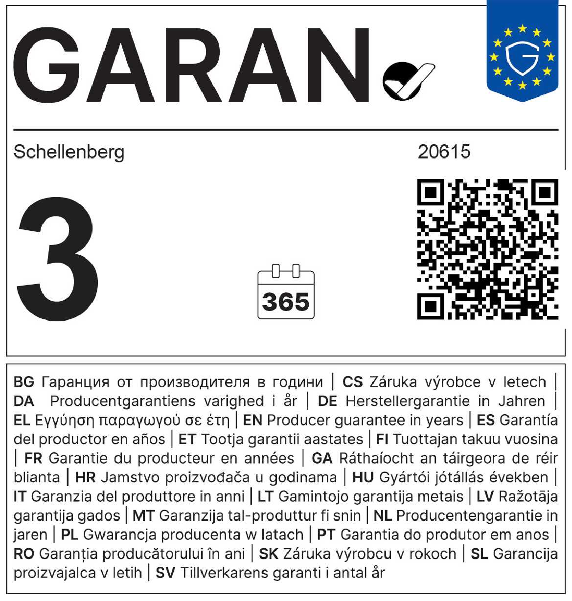 3 Jahre Garantie