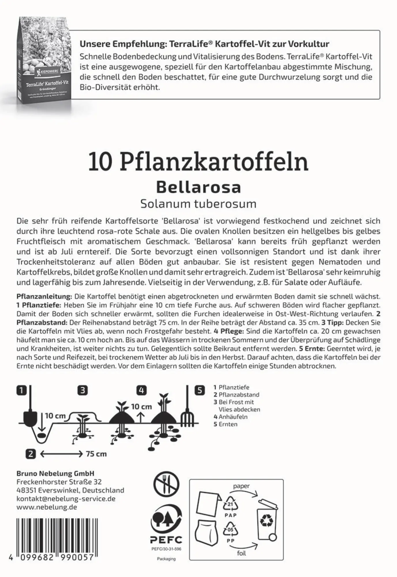 Kiepenkerl Pflanzkartoffel  Bellarosa 10 Stück