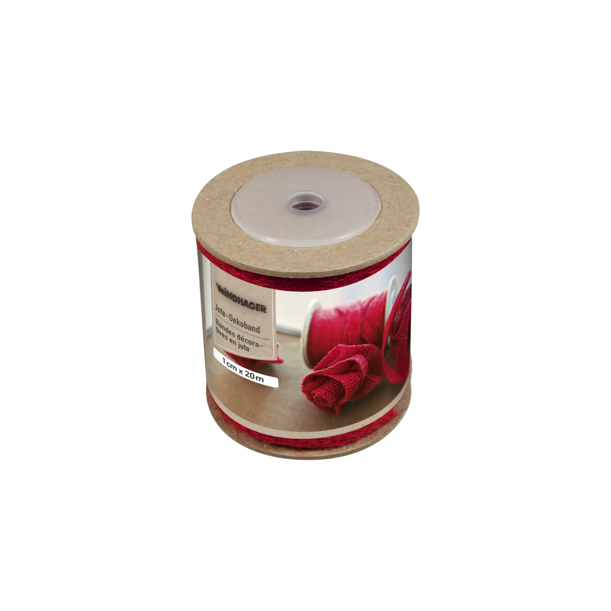 Windhager Deko Band Jute 1 cm x 20 m rot