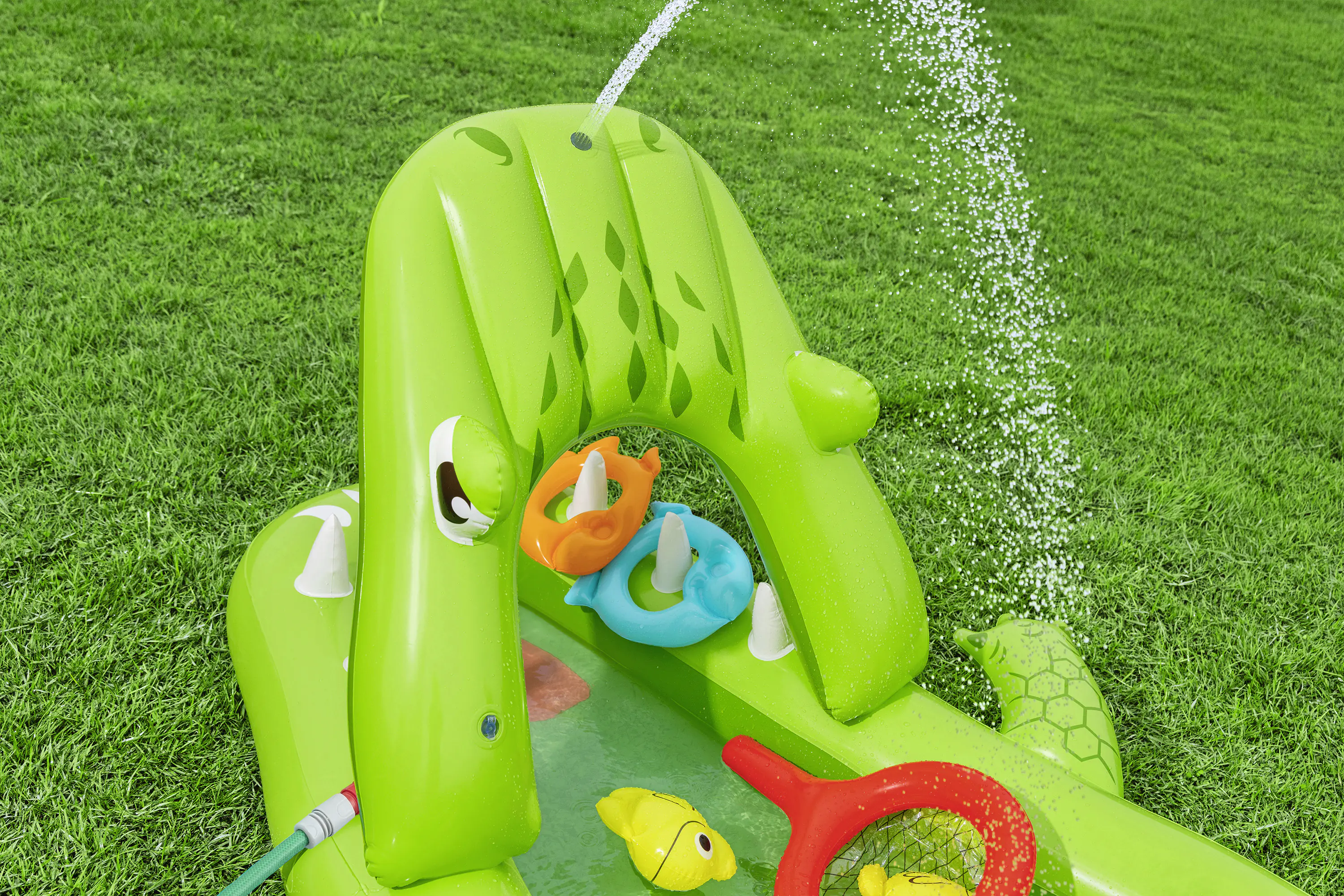 Bestway Wasserspielcenter im Krokodil-Motiv 234 x 163 x 87 cm grün