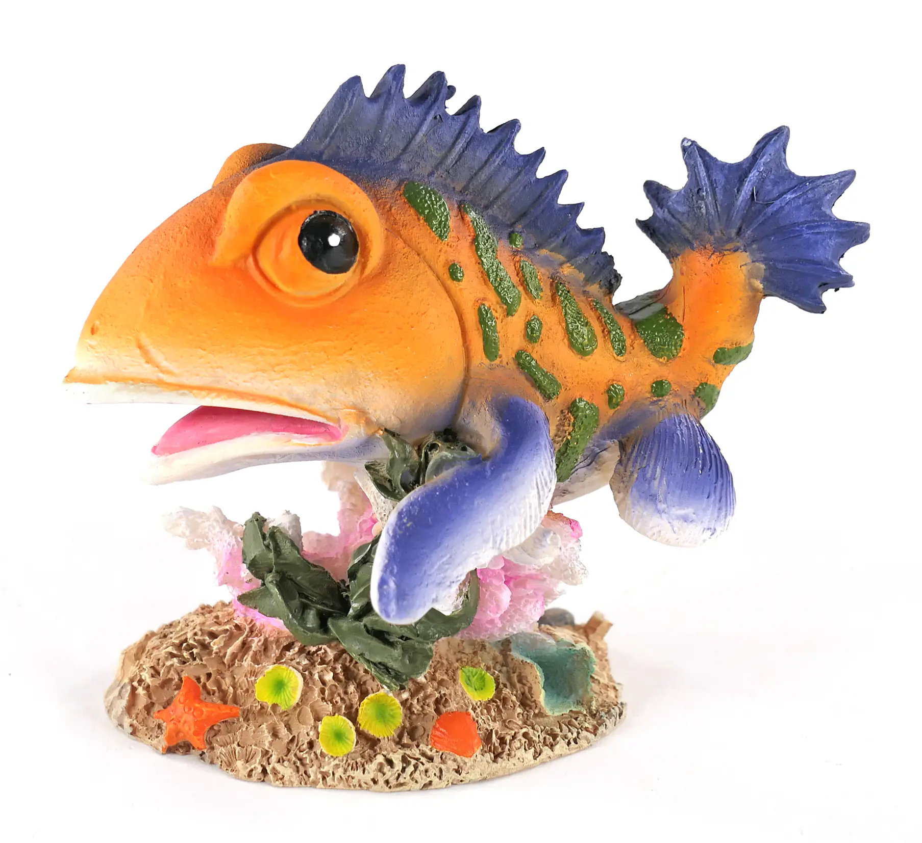 Orbit Aquarien-Deko Fisch orange mit grünen Punkten