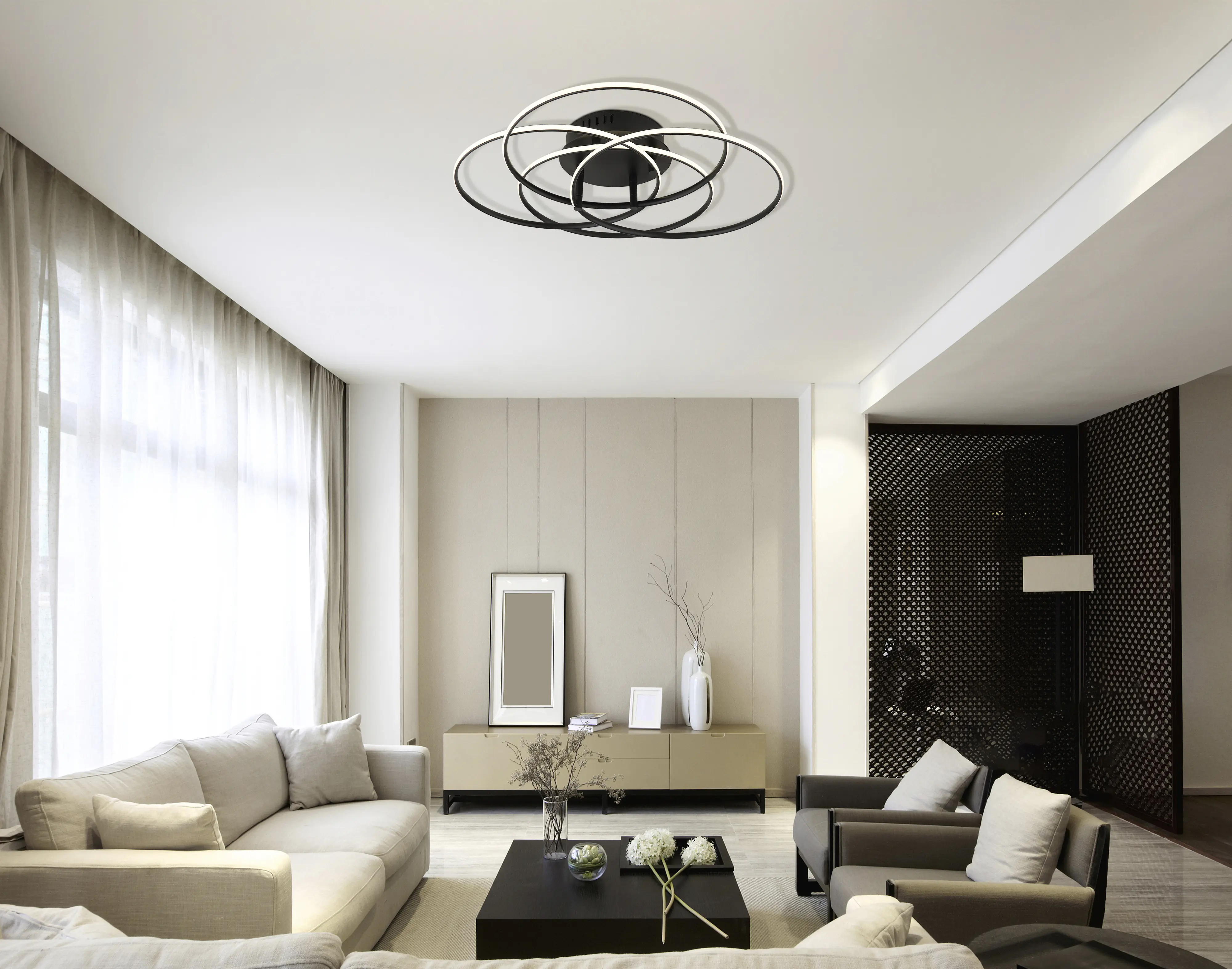 Globo Deckenleuchte Kombos 51,5 x 11,4 cm Ø x H schwarz warmweiß