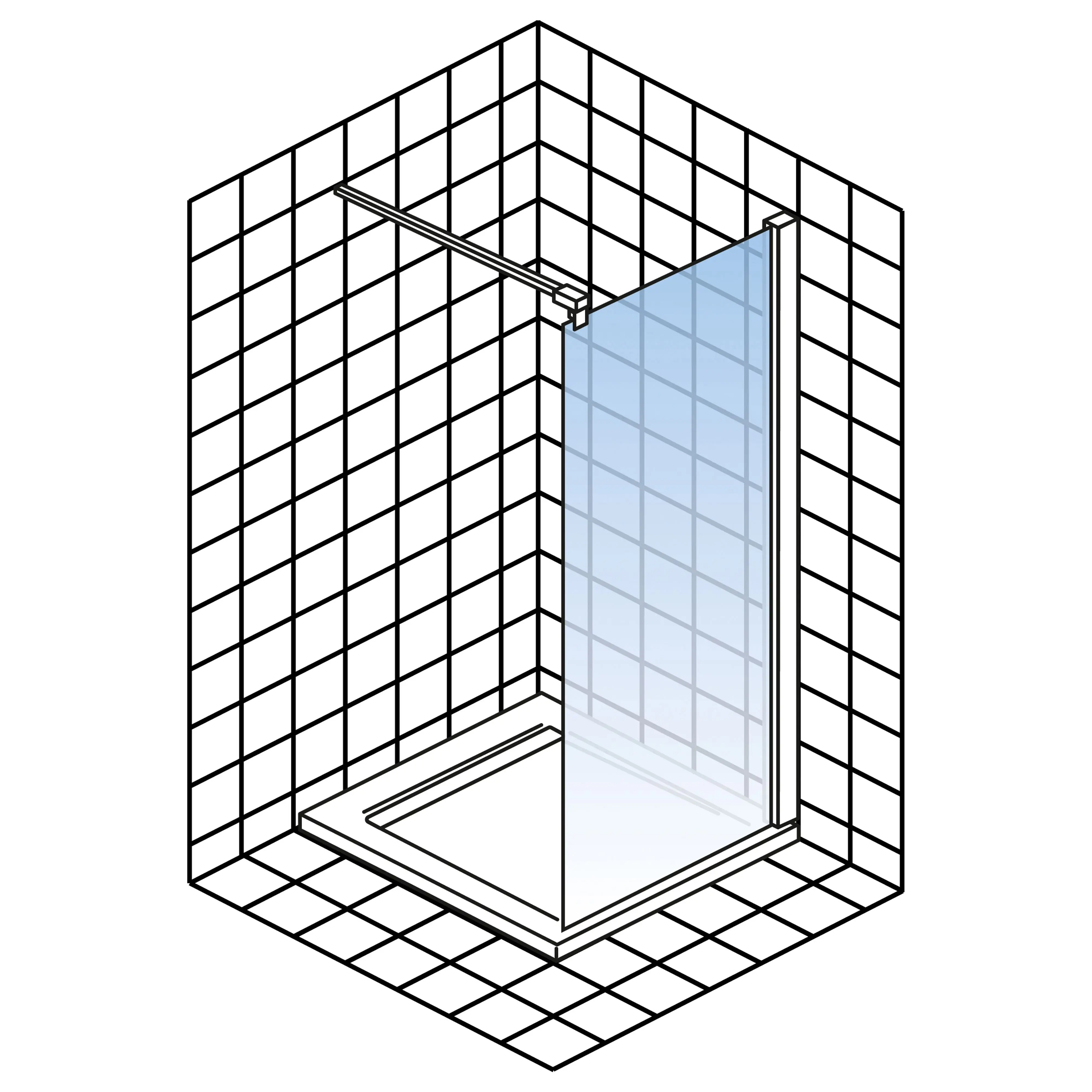 Schulte Walk In 120 x 200 cm Alexa Style 2.0 Kupferoptik