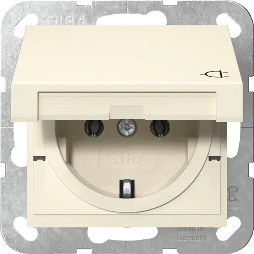 Gira Steckdose mit Klappdeckel ST 55 cremeweiß 445401