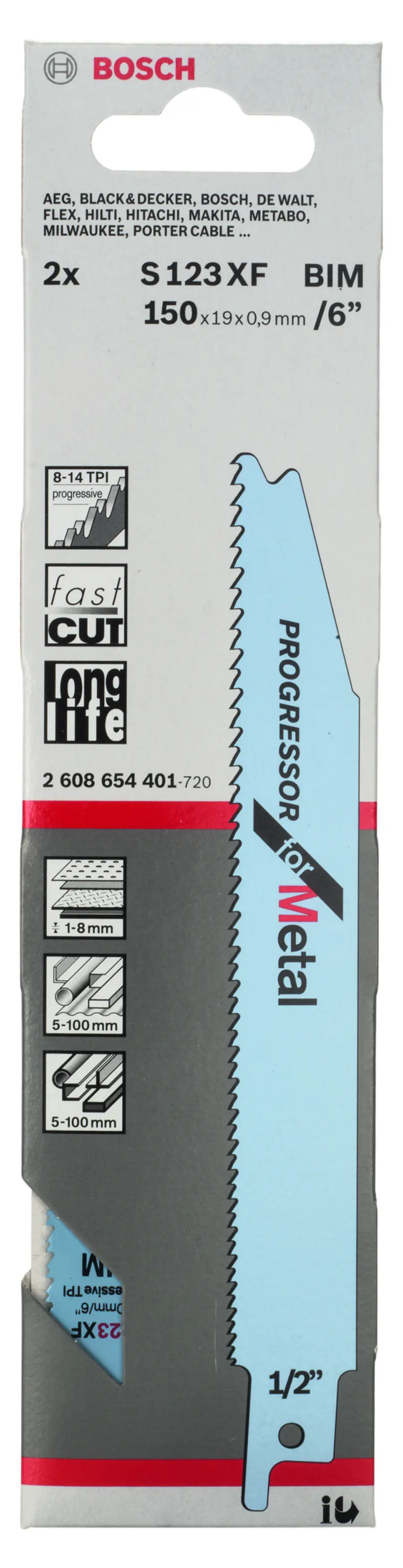 Bosch Säbelsägeblatt S 123 XF gressor for Metal 2 Stück Bosch Säbelsägeblatt S 123 XF gressor for Metal 2 Stück