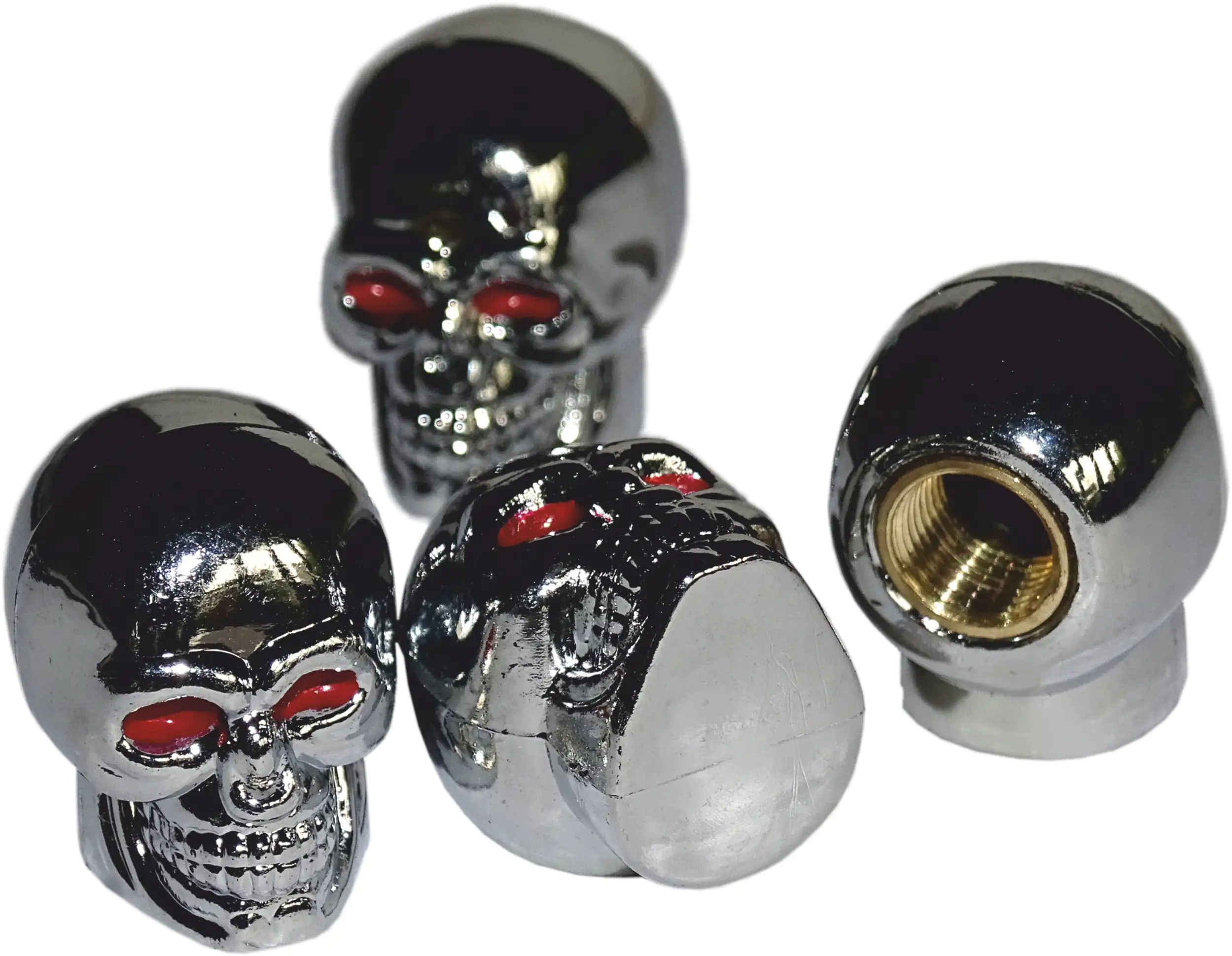 Hermann Schütz Ventilkappen Vent-Cap Totenkopf silber 4er-Set