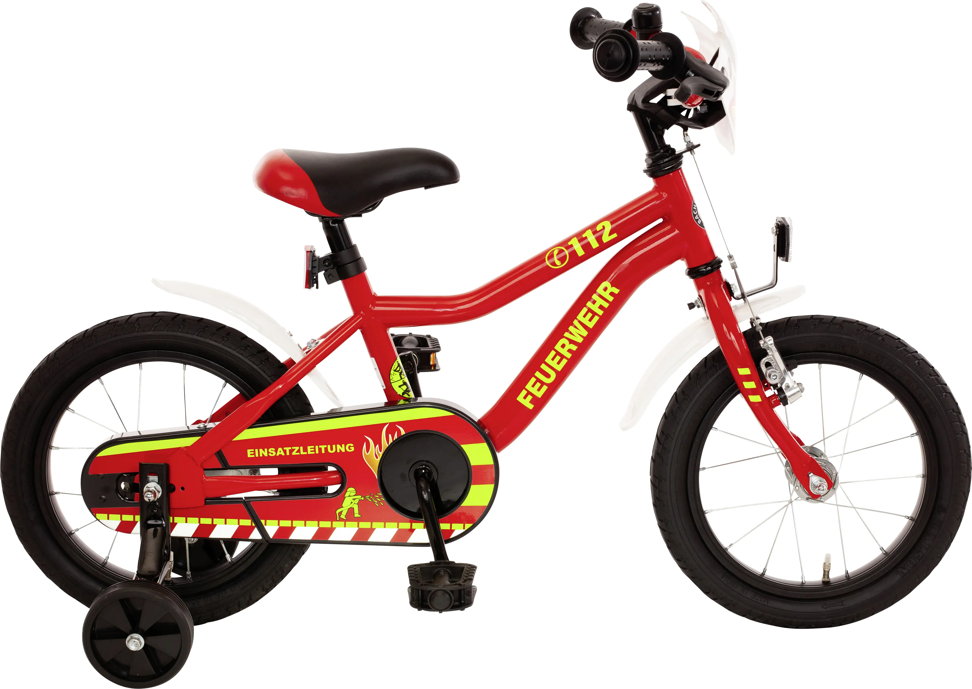Bachtenkirch Kinderfahrrad Feuerwehr Kuma 14 Zoll rot weiß
