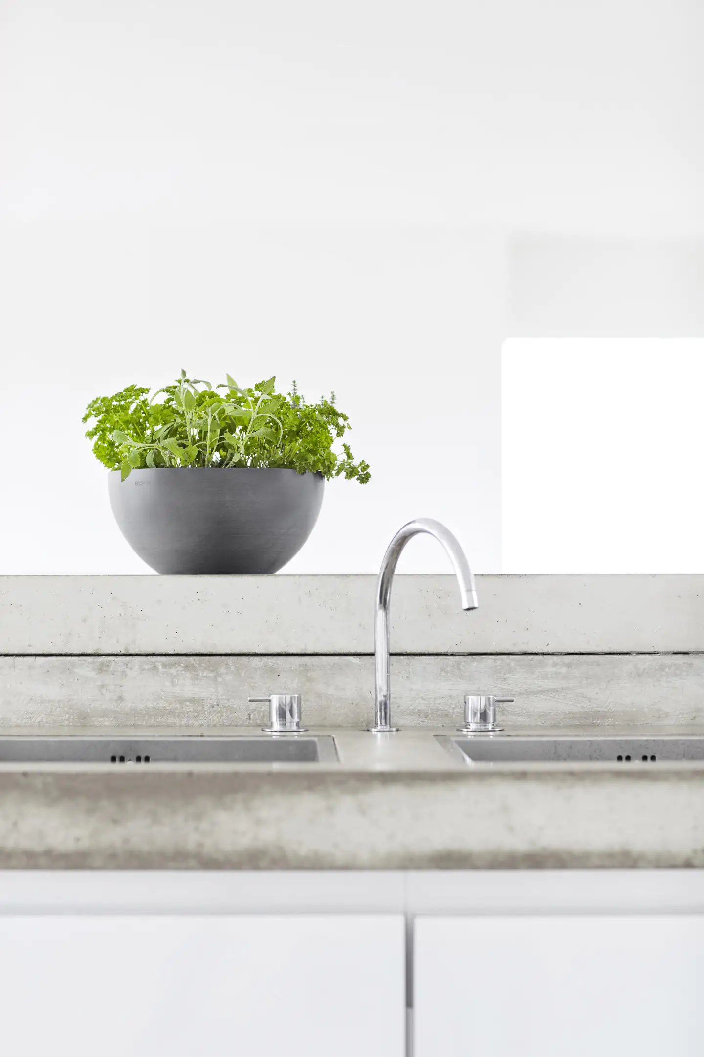 Ecopots Pflanztopf Brussels Ø 25 x 12 cm grau