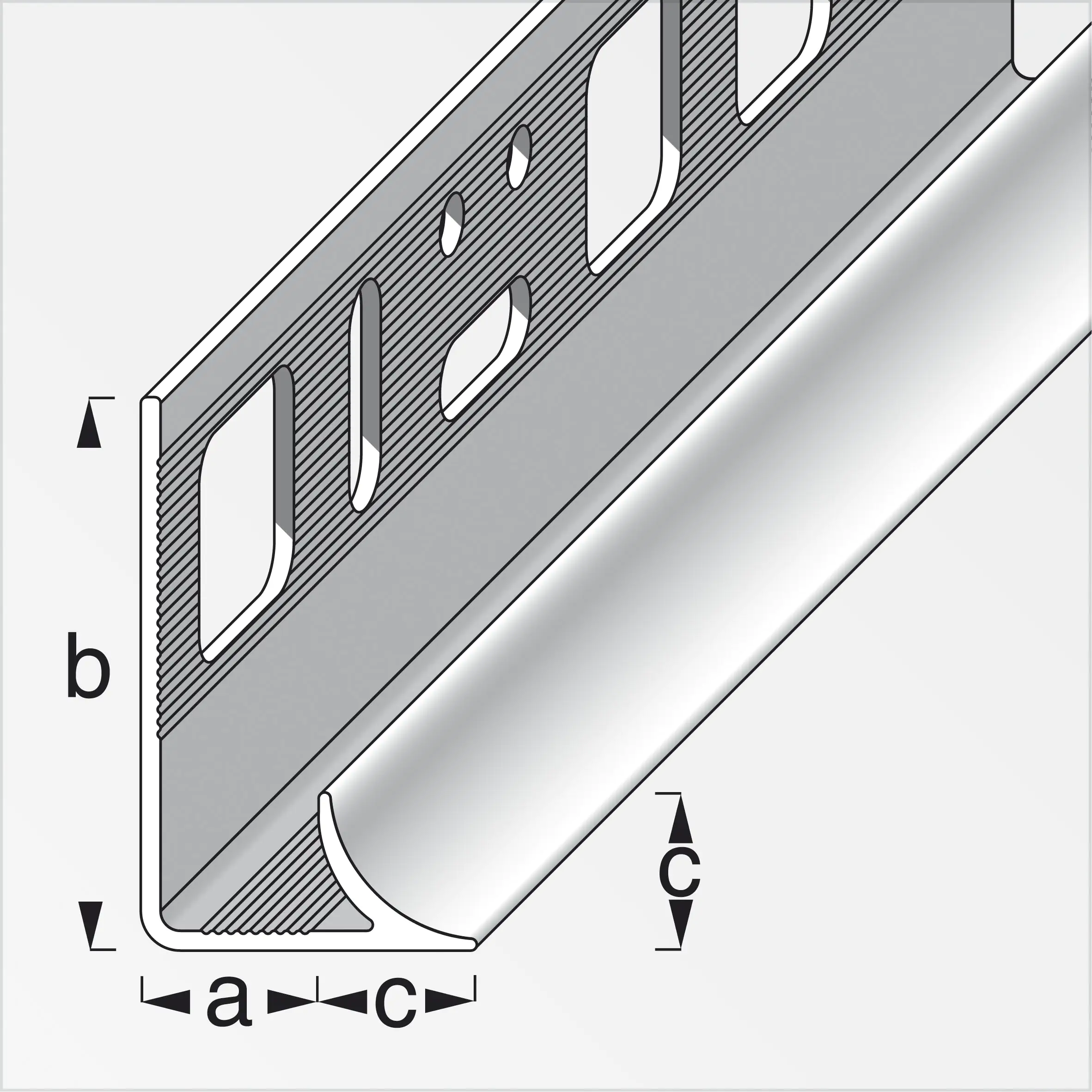 alfer Wandabschlussprofil 2.5 m x 8 mm Kunststoff