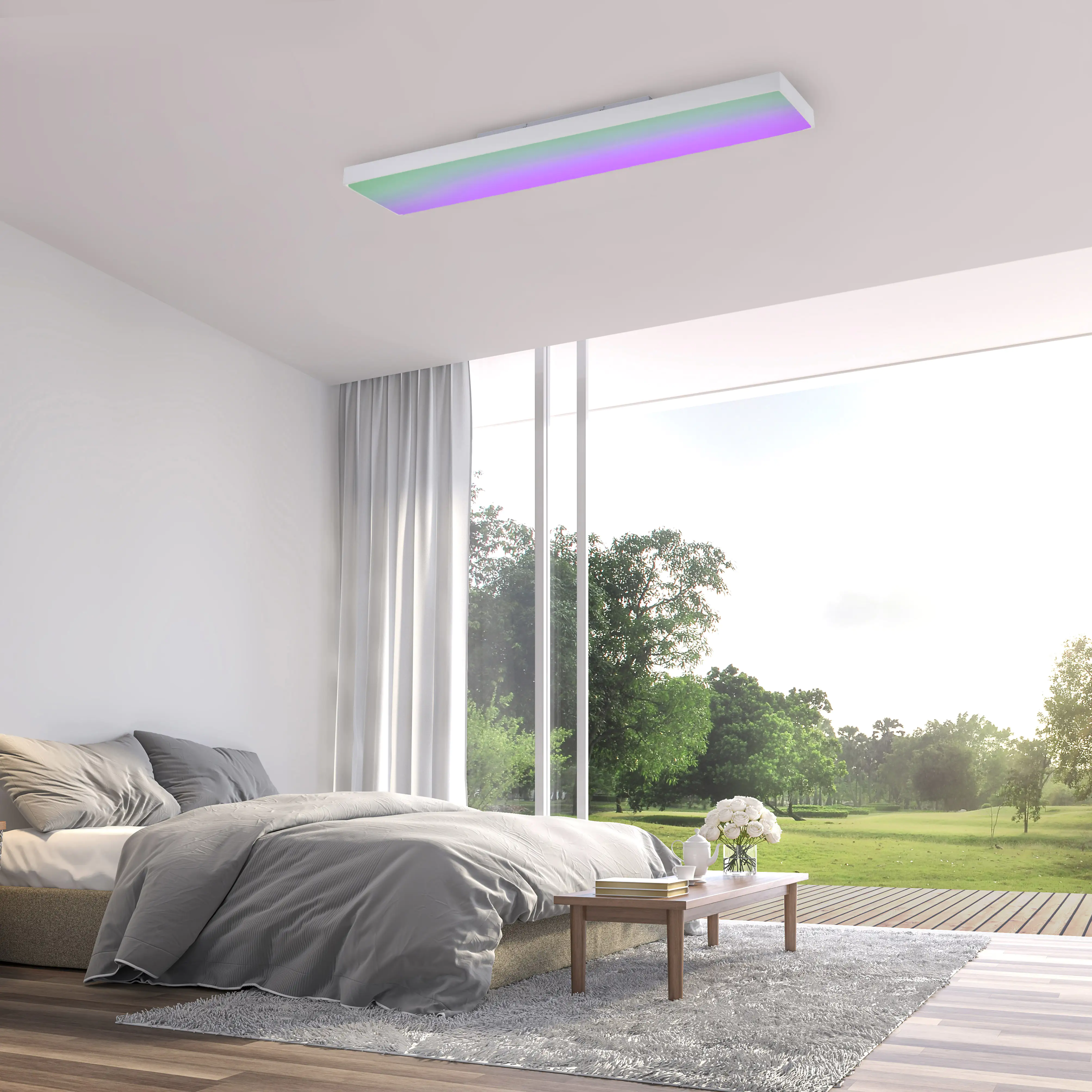 JustLight LED Deckenleuchte Yukon 100 x 25 cm RGBW