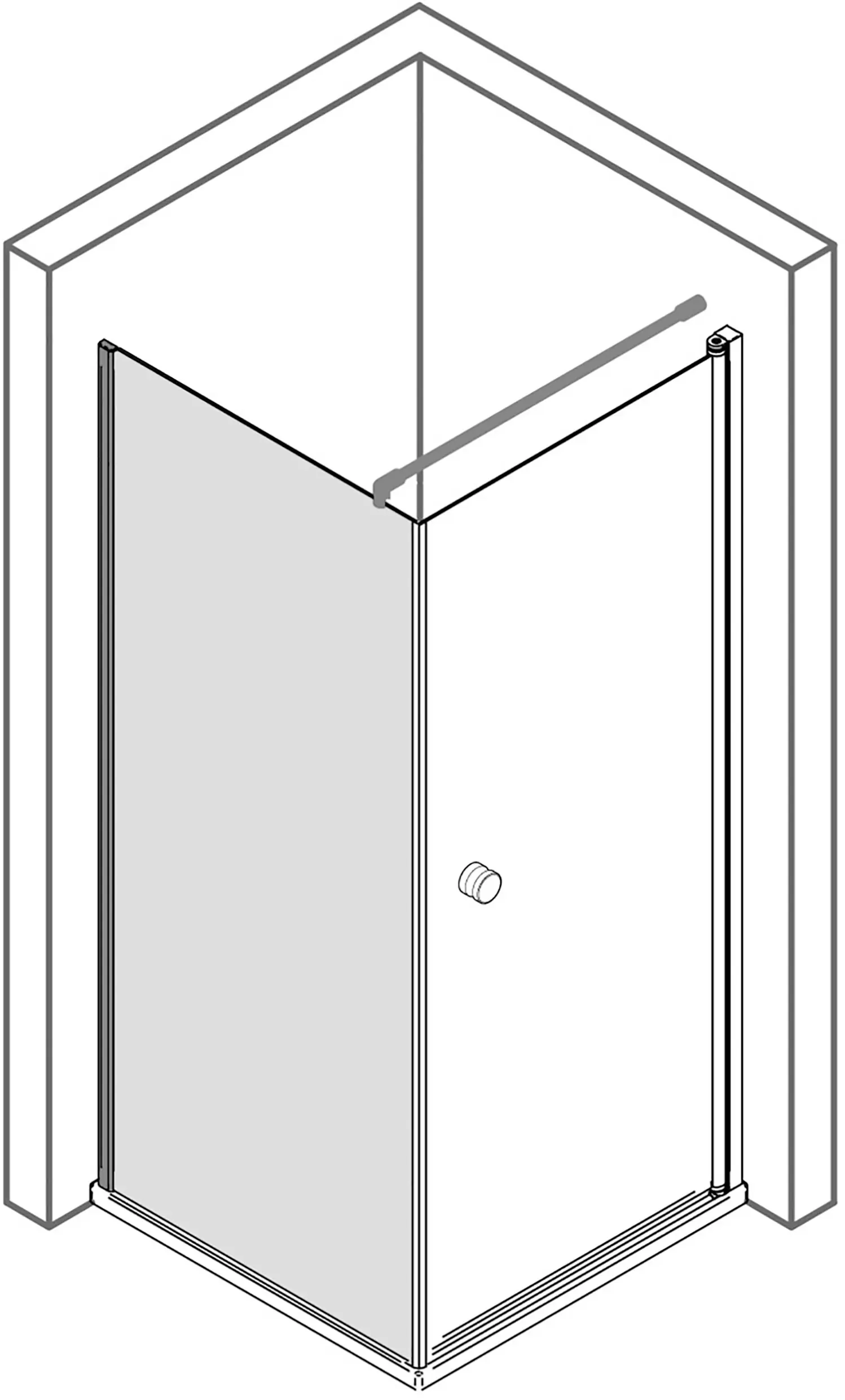Breuer Seitenwand Dusche Elana 8 für Dreh- & Drehfalttür 90 cm Alu chrom