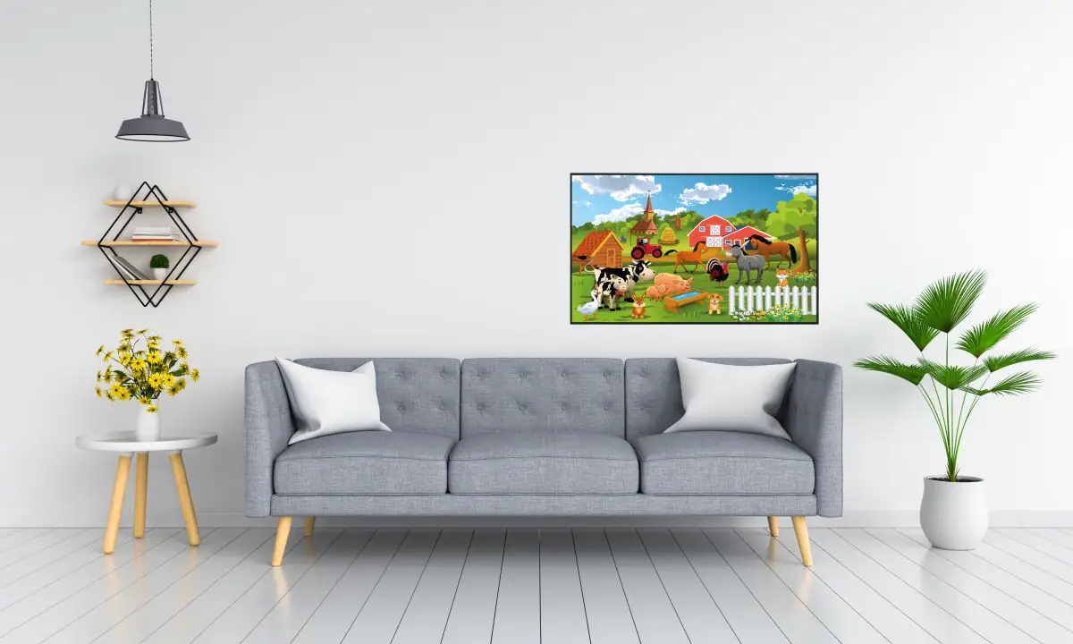 papermoon Infrarotheizkörper EcoHeat 60X100 cm 600 Watt, Farm Kindermotiv