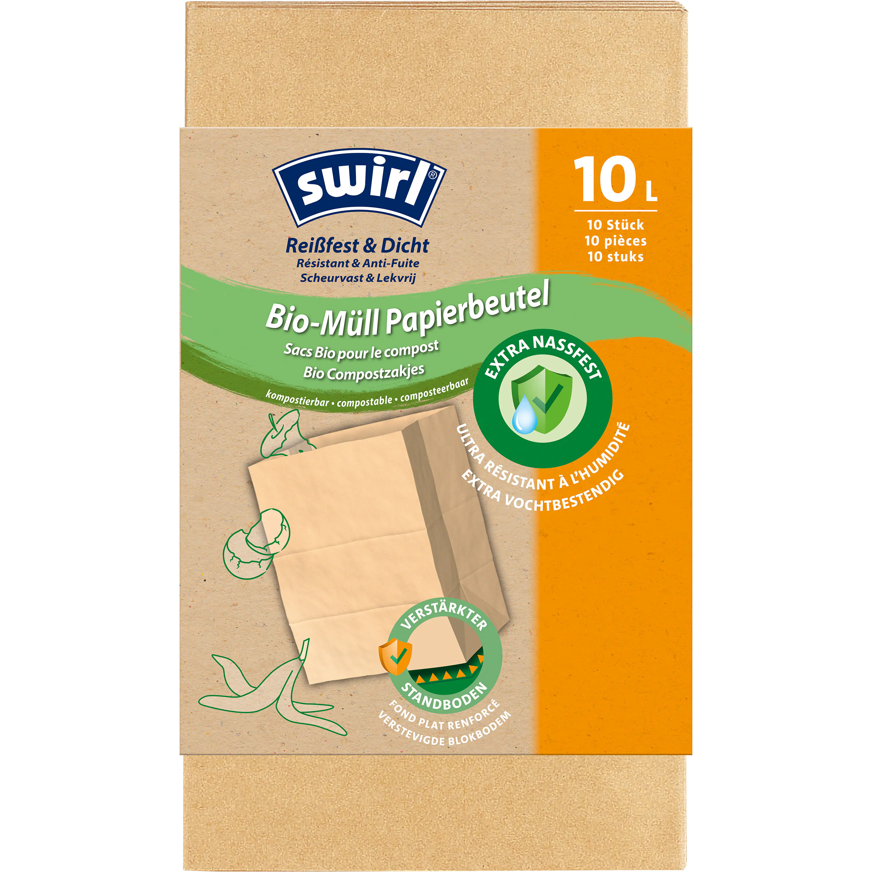 Swirl Bio-Müll-Papierbeutel 10 L, 10 Stück