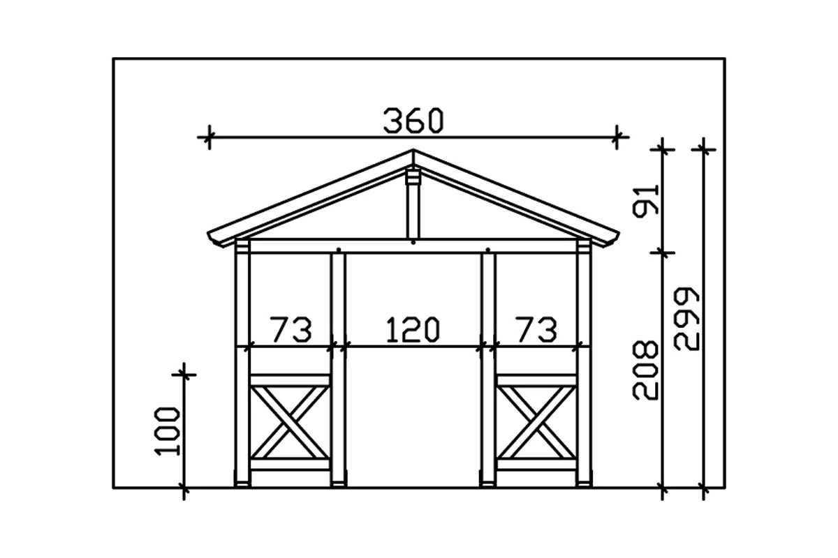 4018211016488_05 SKAN HOLZ Vordach Stralsund Typ 7 360 x 187 cm, lasiert in Eiche hell