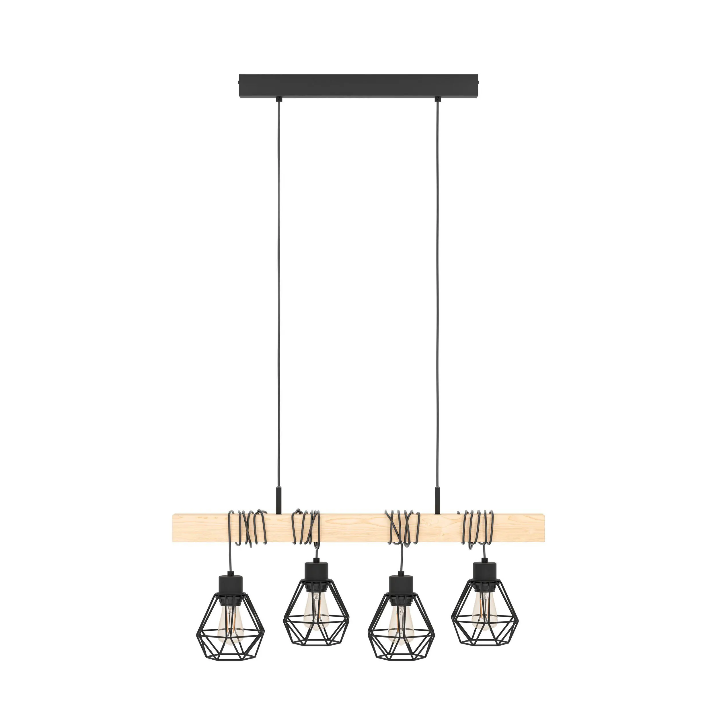 Eglo Pendelleuchte Townshend 5 schwarz holz 110 x 70 cm Eglo Pendelleuchte Townshend 5 schwarz holz 110 x 70 cm