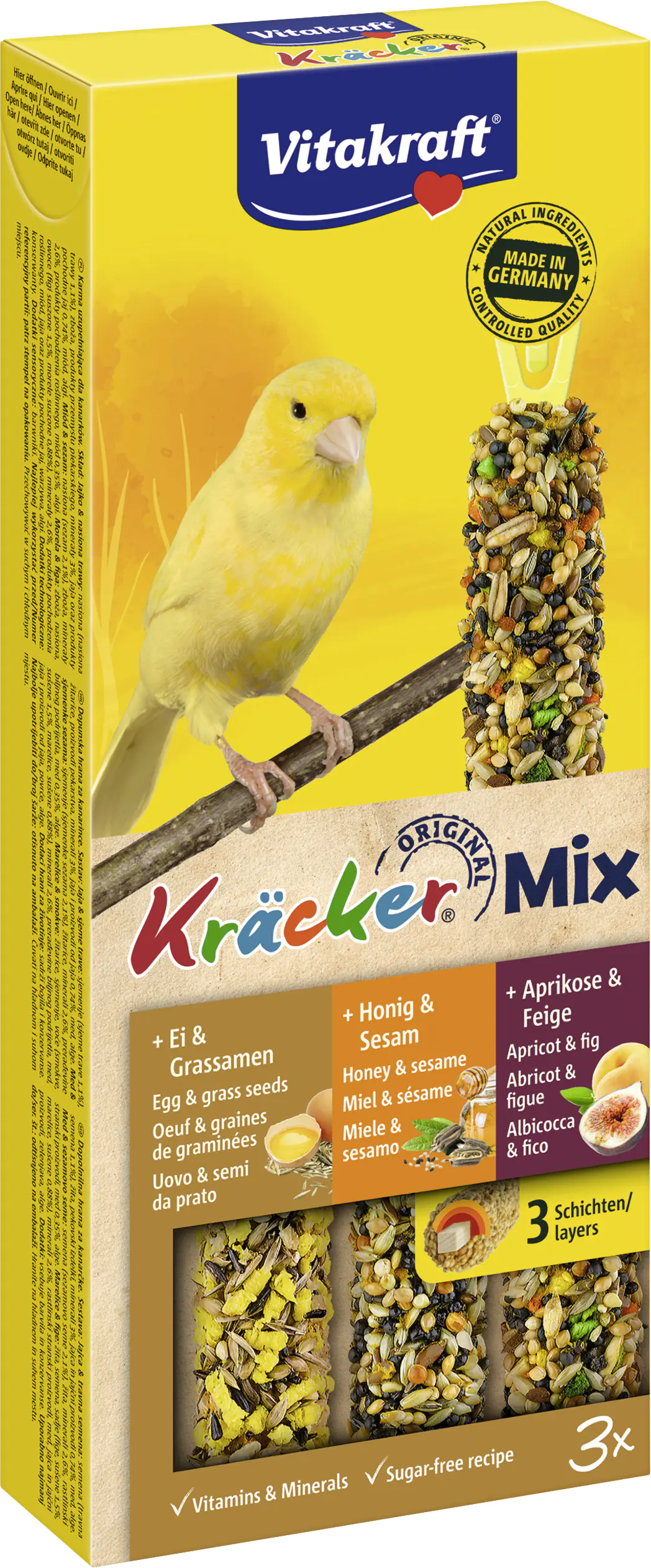 Vitakraft Kräcker® Trio Ei Frucht Honig 3 Stück / 80 g Vitakraft Kräcker® Trio Ei Frucht Honig 3 Stück / 80 g