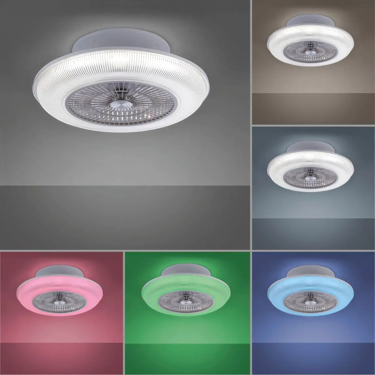 Leuchten Direkt LED Deckenleuchte Dion mit Ventilator Ø 57,5 cm RGB Leuchten Direkt LED Deckenleuchte Dion mit Ventilator Ø 57,5 cm RGB