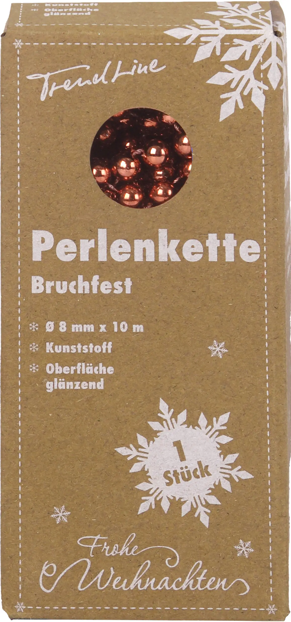 TrendLine Perlenkette bruchfest langlebig 10 m espresso