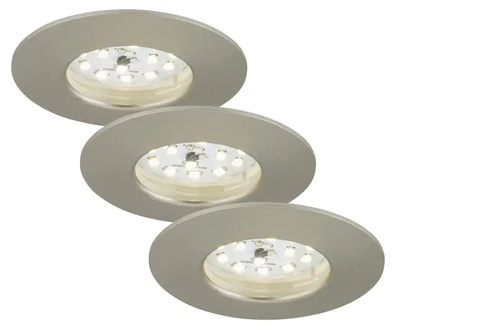 Briloner 3er Set LED Einbauleuchten Attach nickel-matt Ø 7,5 cm Briloner 3er Set LED Einbauleuchten Attach nickel-matt Ø 7,5 cm